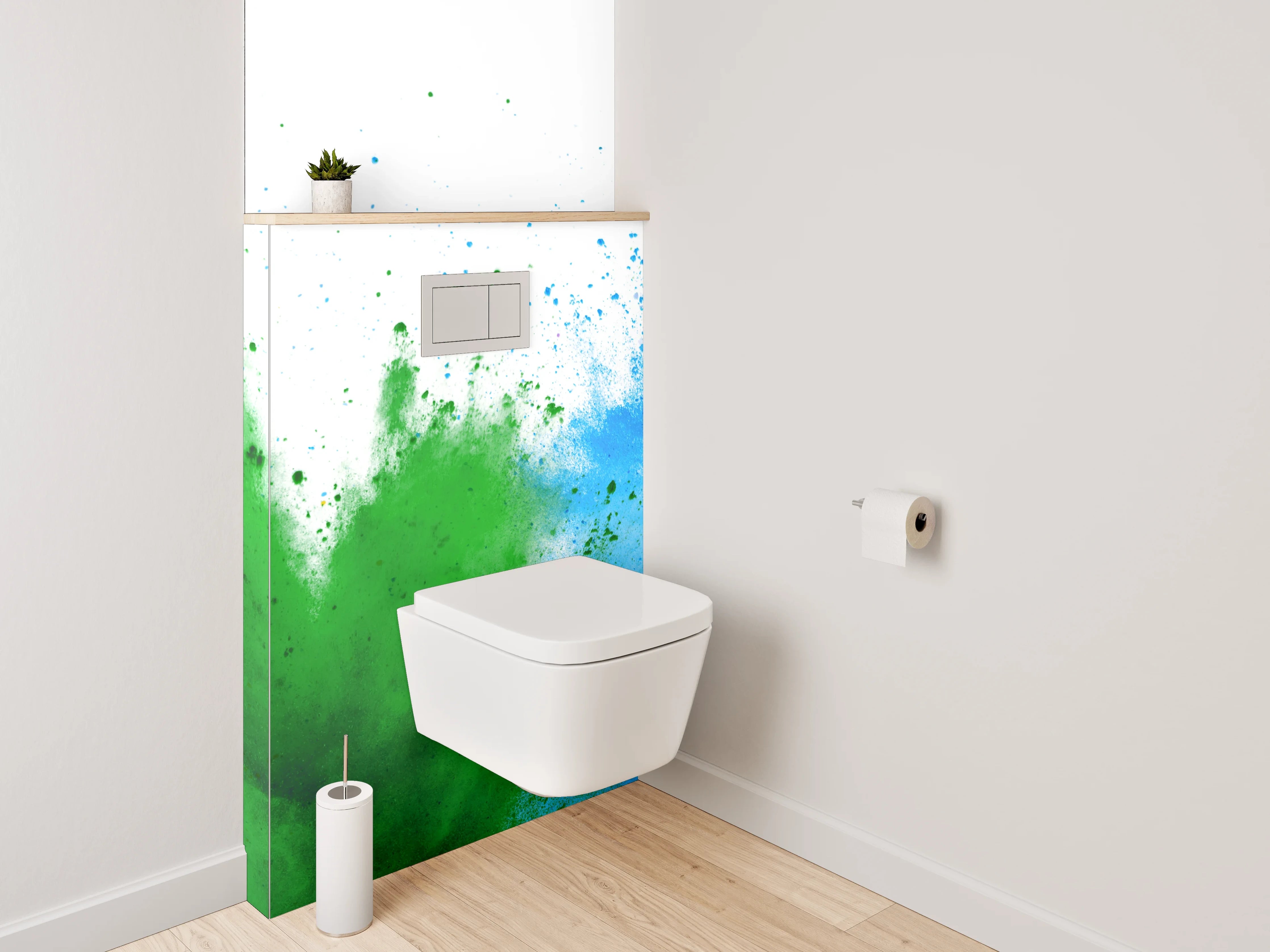 WC-Rückwand - Bunte Farbpulver Explosion Wandbild