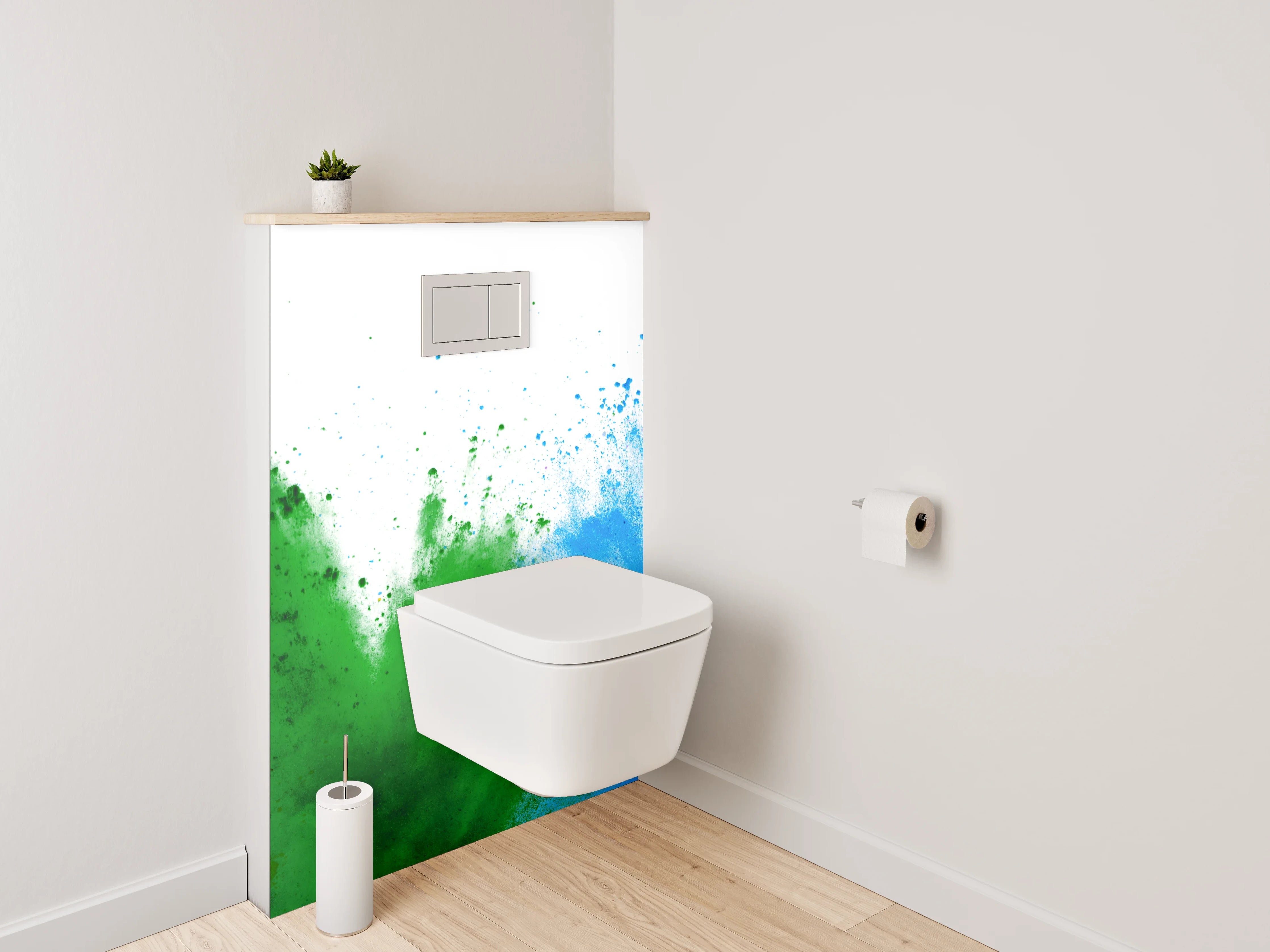 WC-Rückwand - Bunte Farbpulver Explosion Wandbild