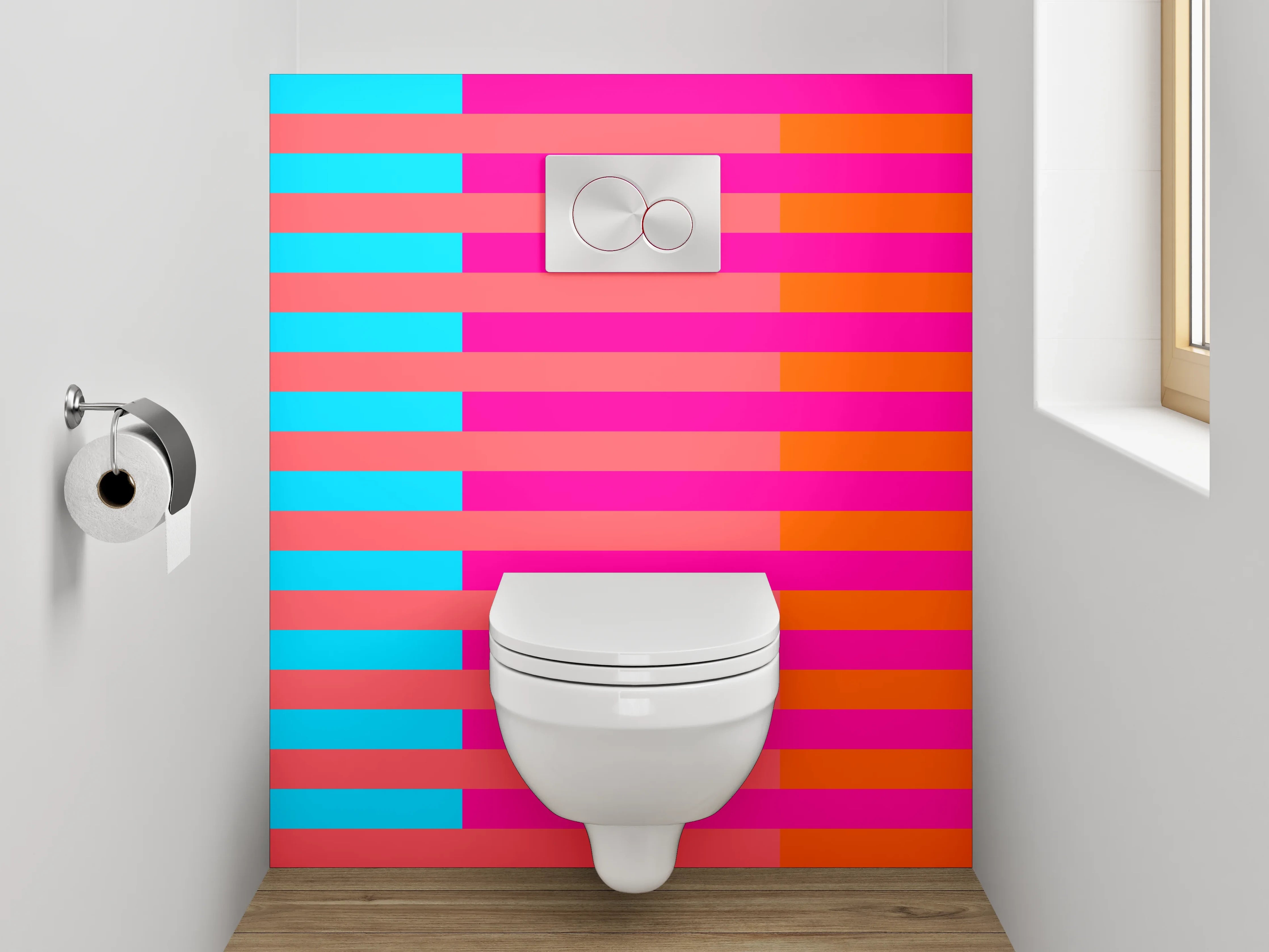 WC-Rückwand - Bunte Streifen Pop Art Muster