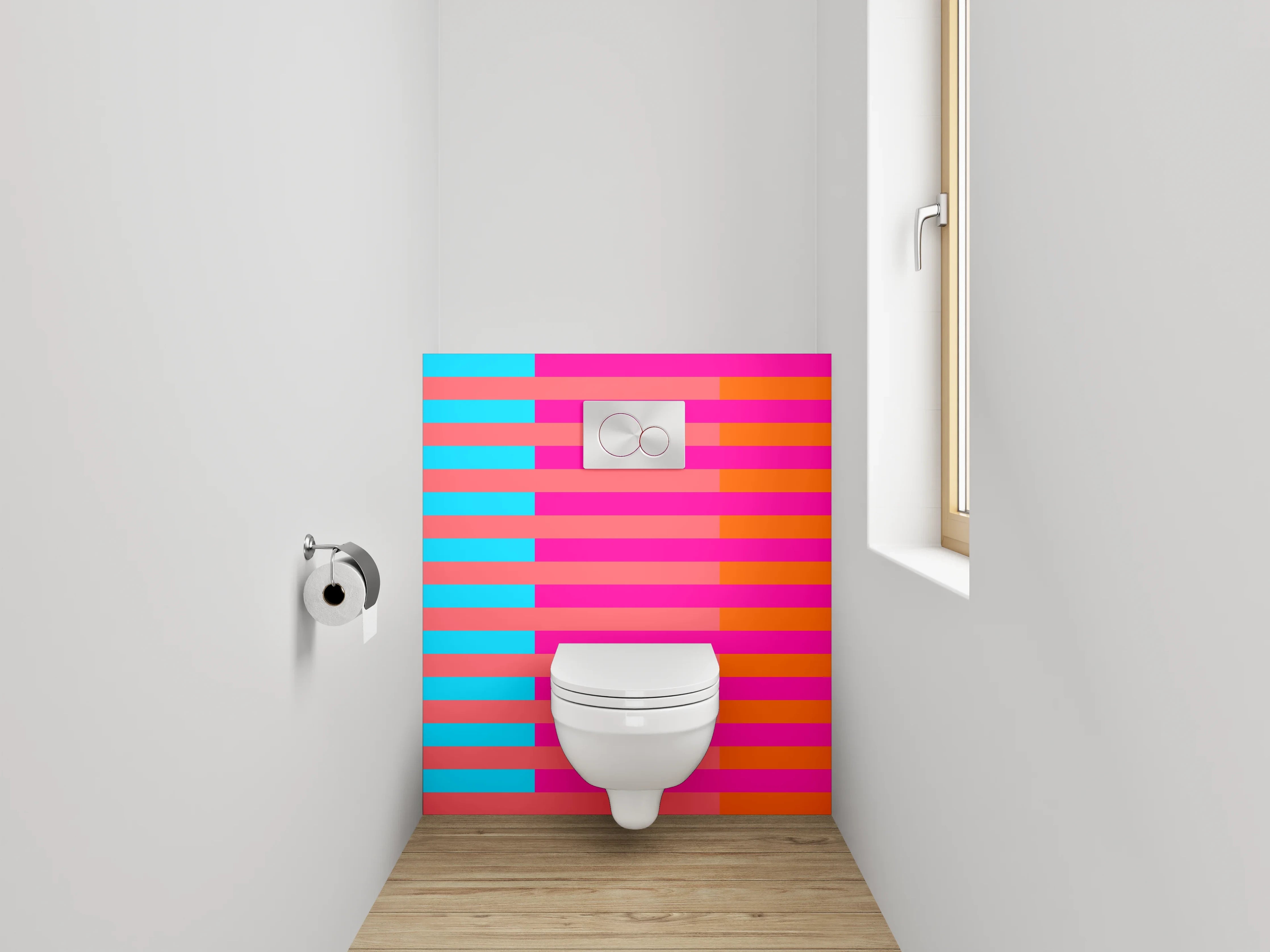 WC-Rückwand - Bunte Streifen Pop Art Muster