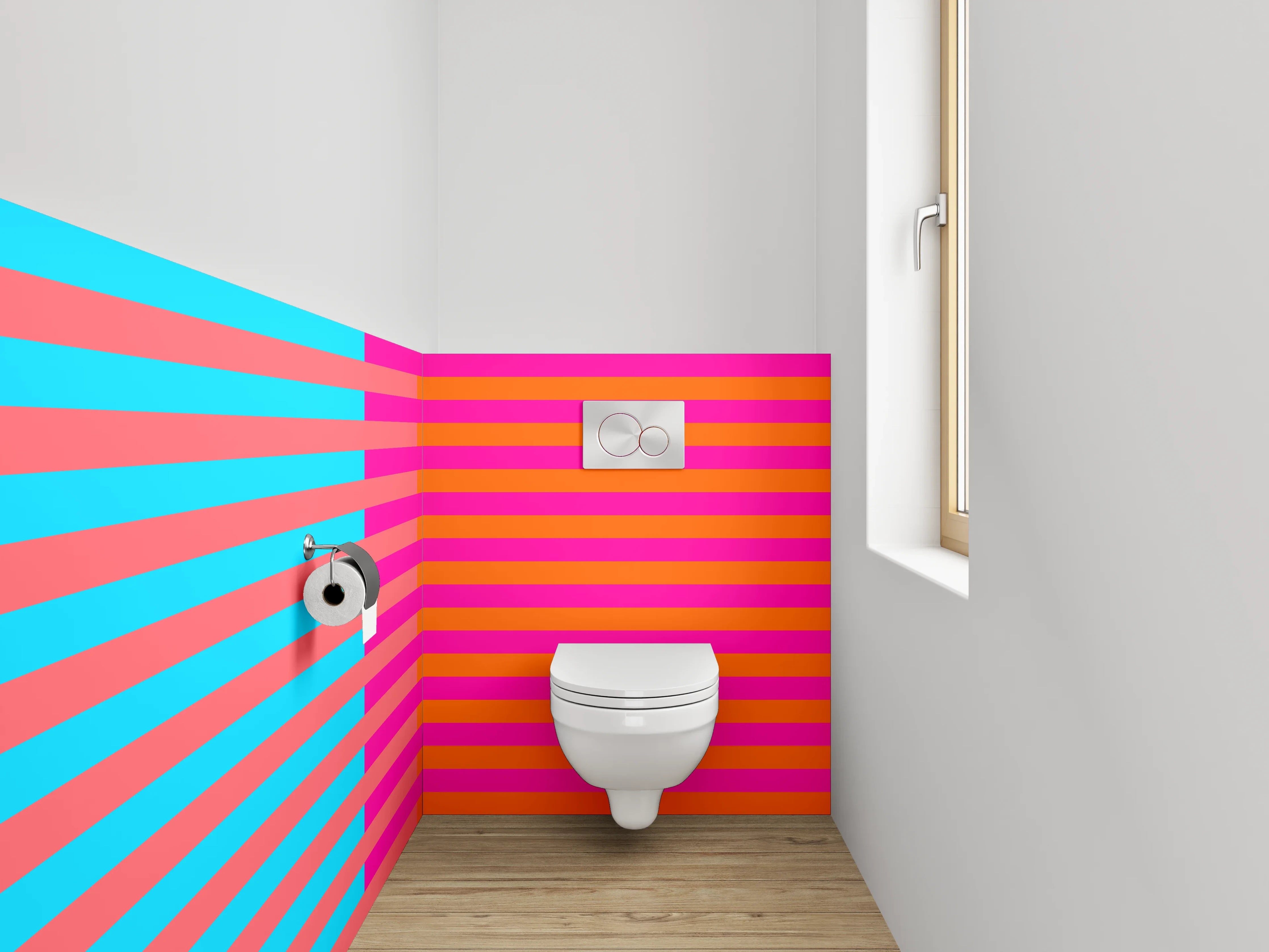 WC-Rückwand - Bunte Streifen Pop Art Muster