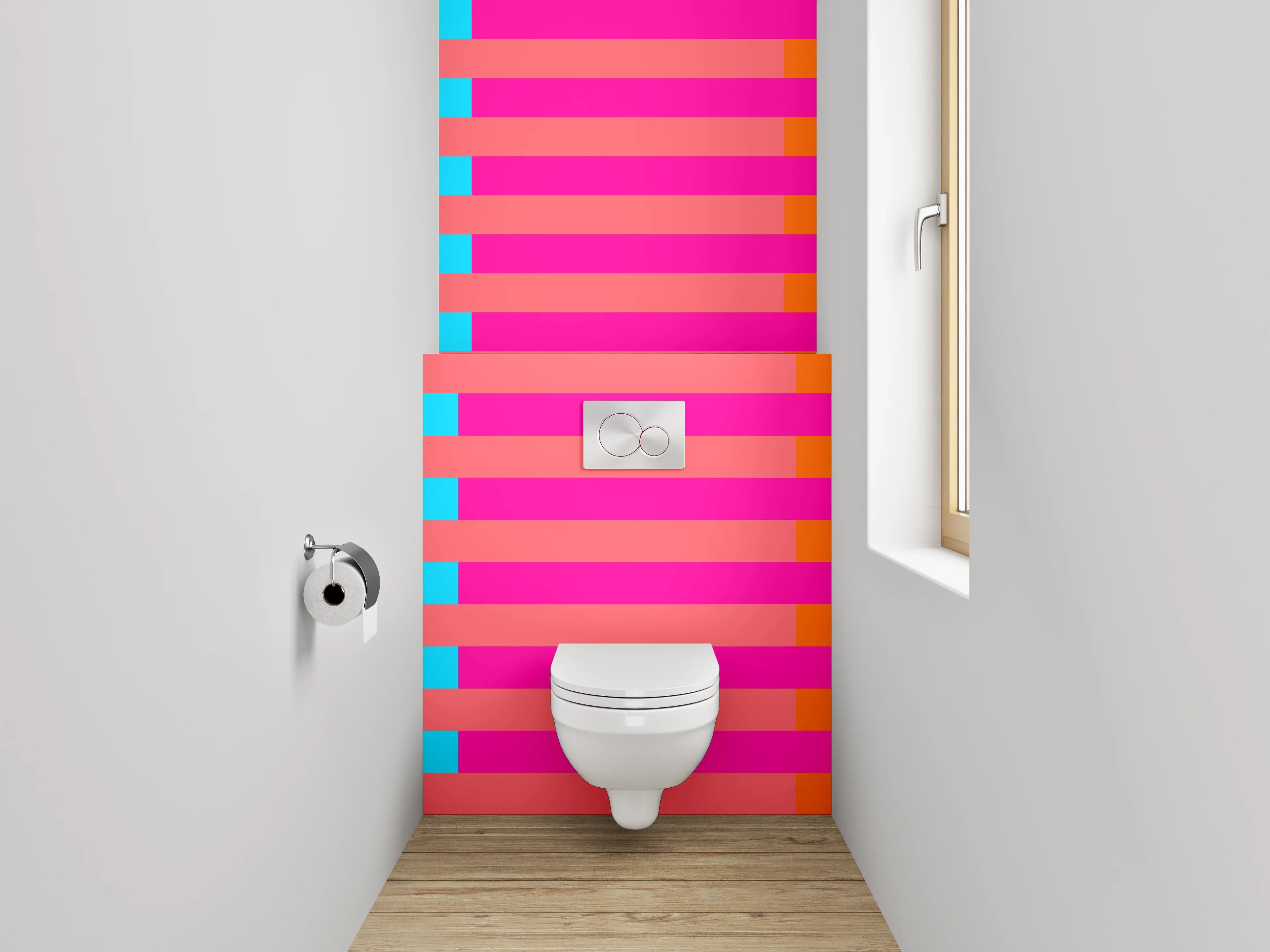 WC-Rückwand - Bunte Streifen Pop Art Muster