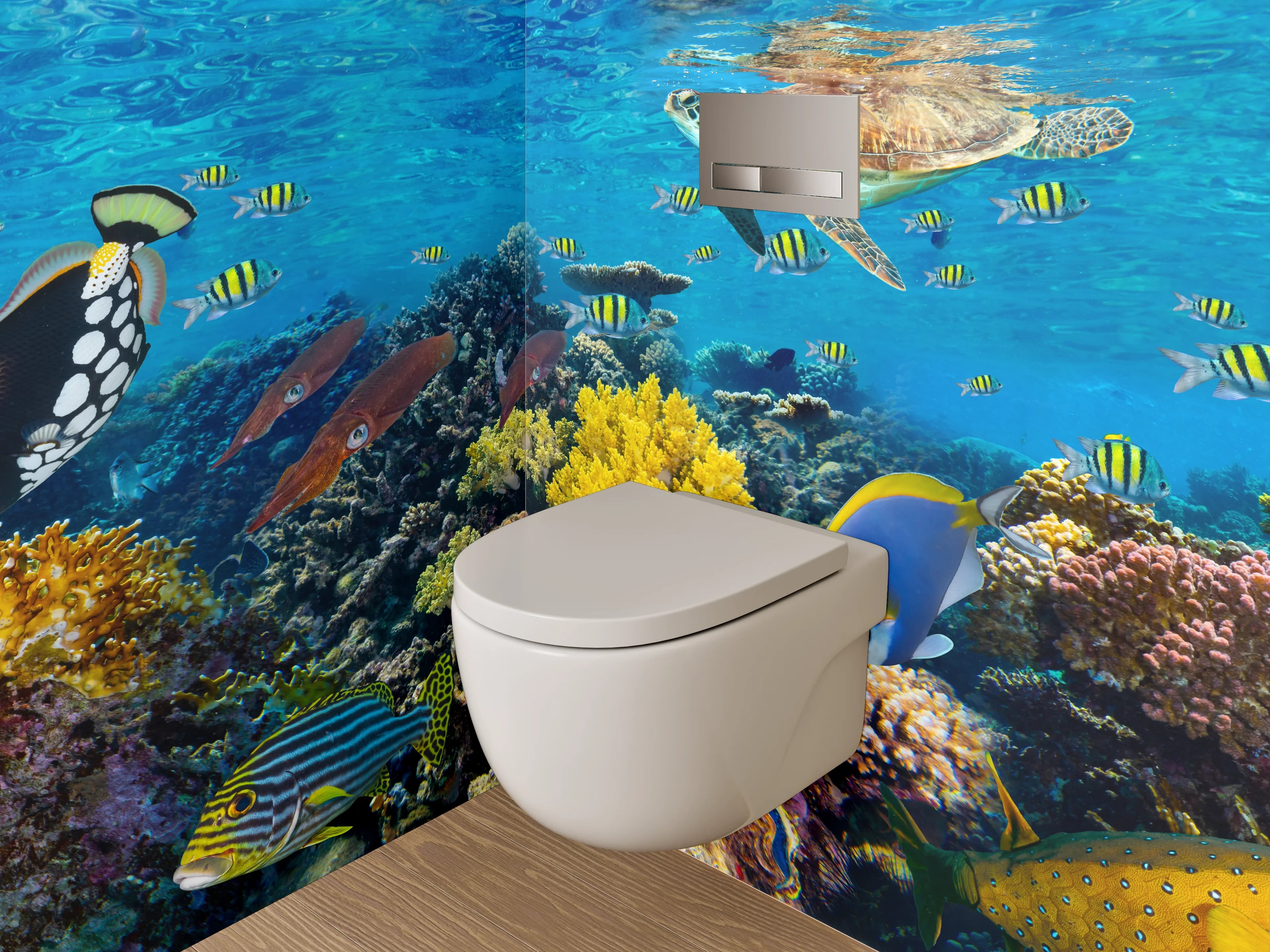 WC-Rückwand - Bunte Unterwasserwelt Korallenriffe