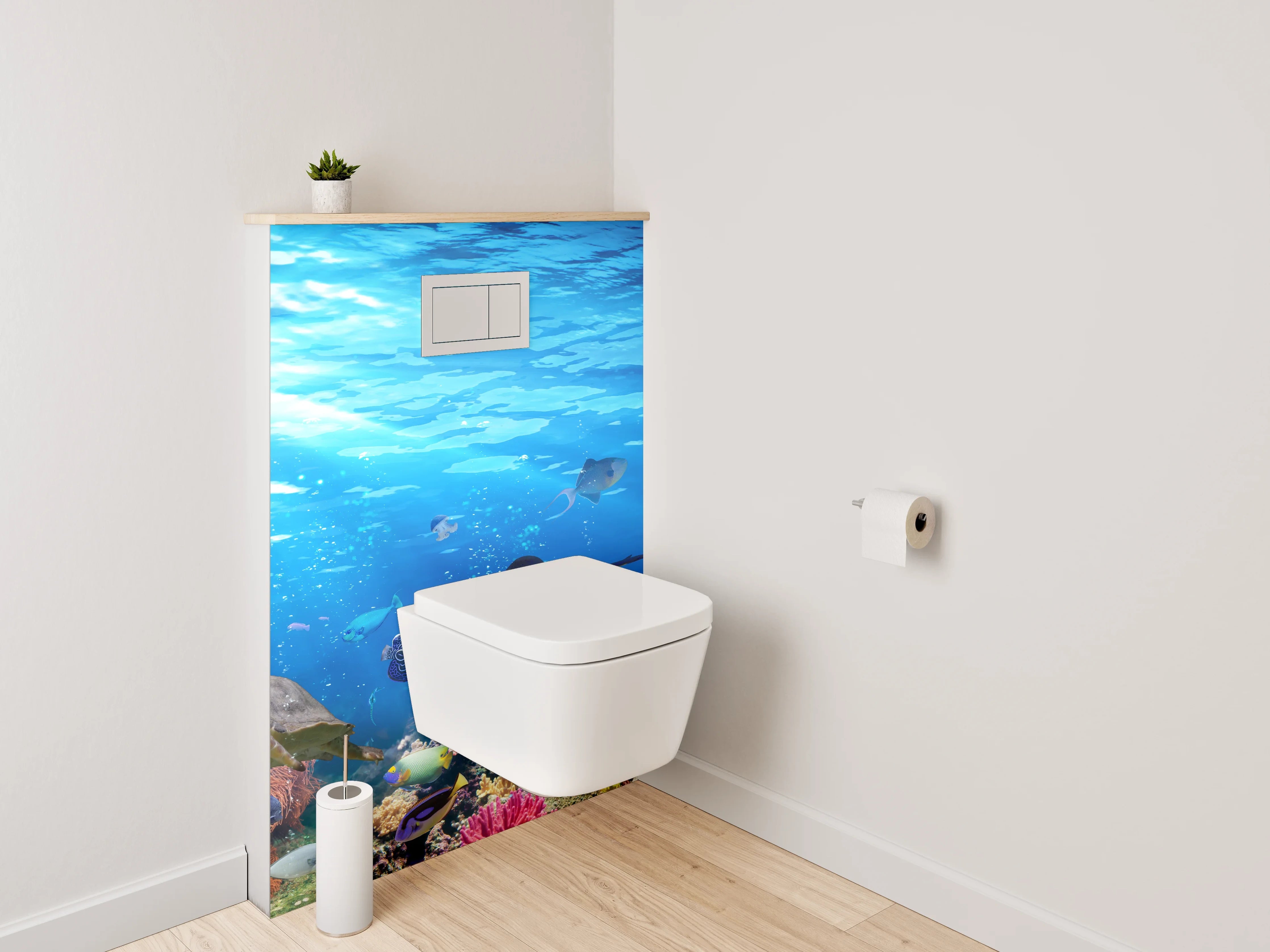 WC-Rückwand - Bunte Unterwasserwelt für Dein Bad
