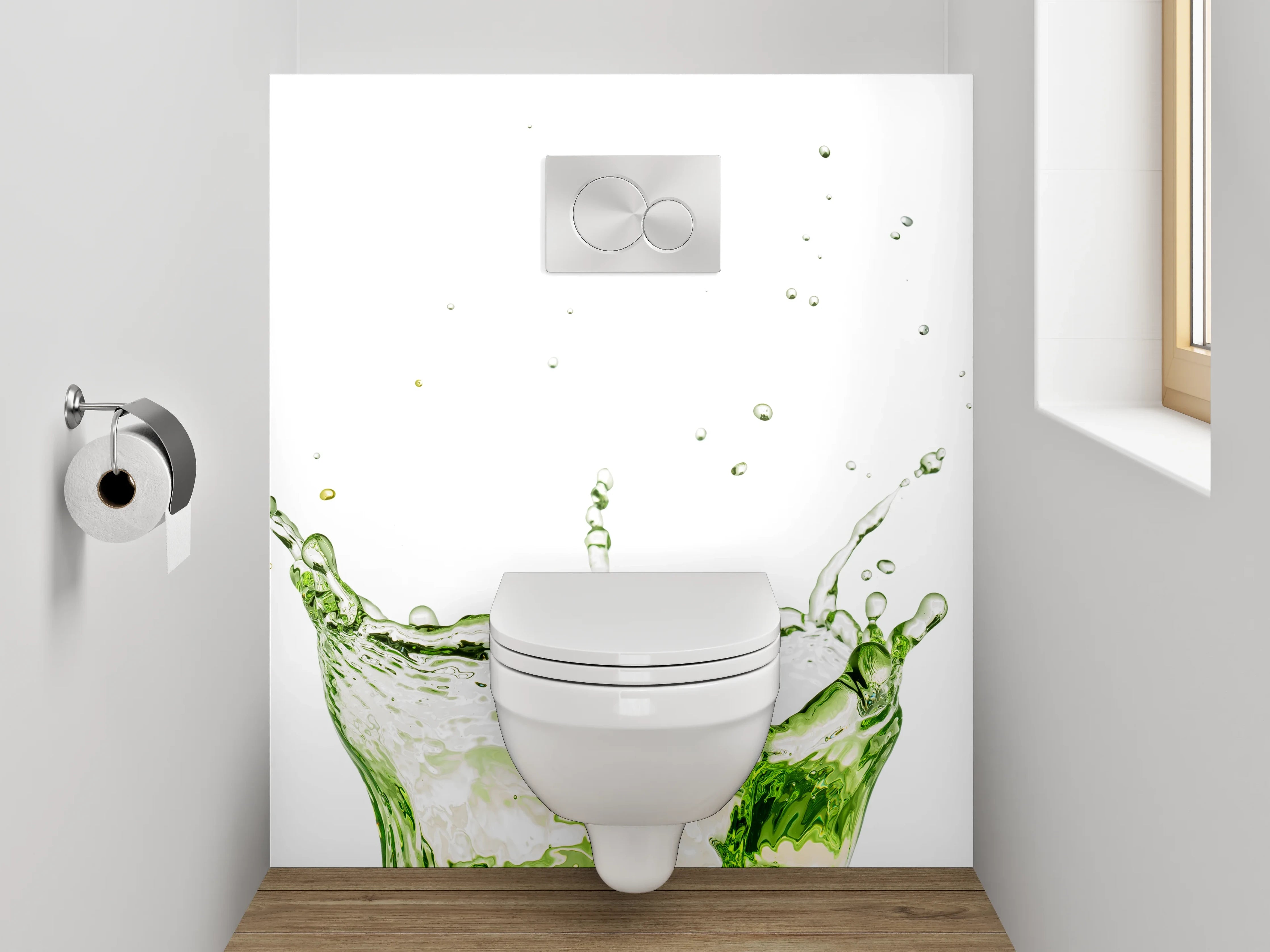 WC-Rückwand - Bunte Wasserspritzer Splash Effekt