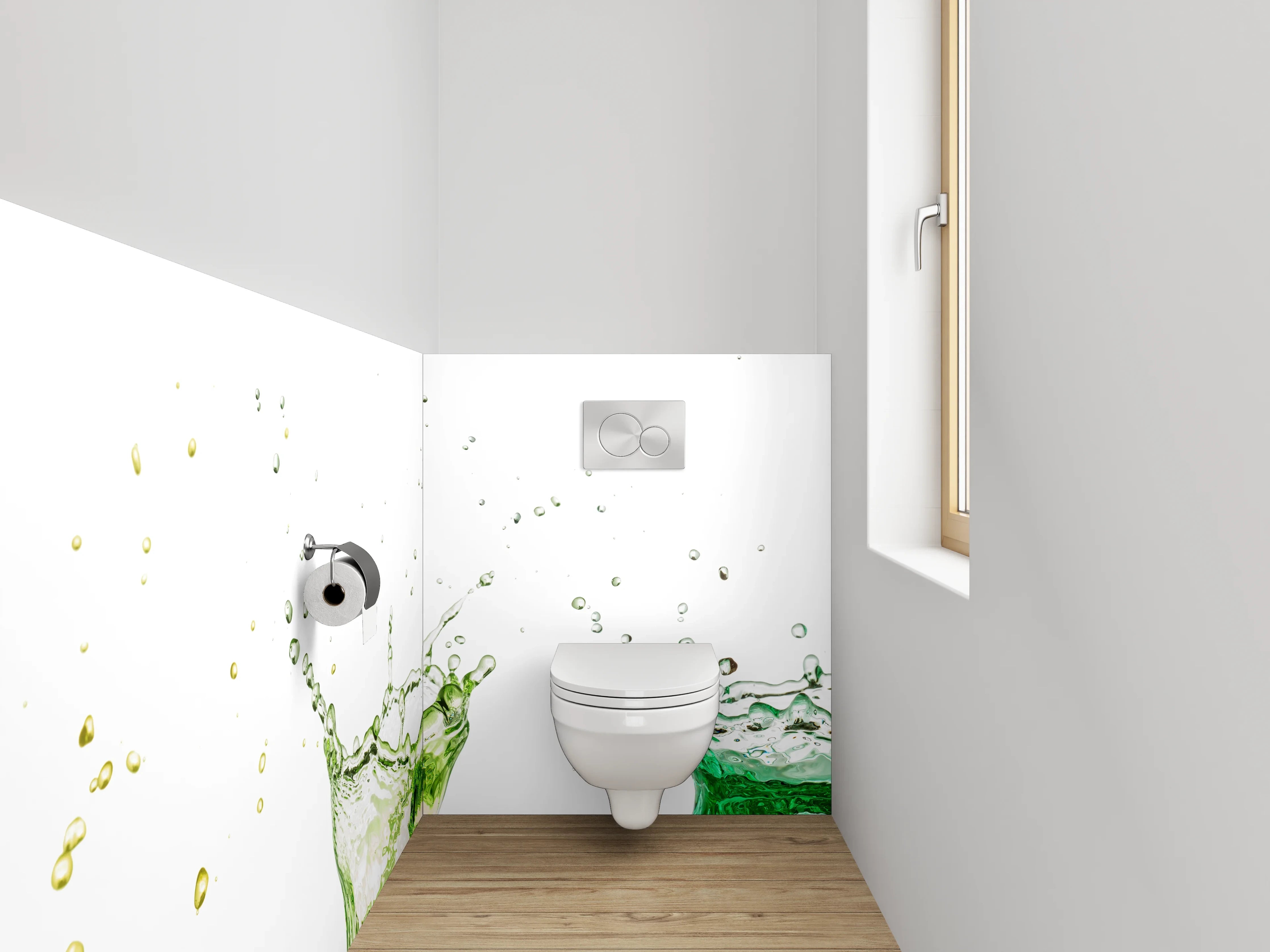 WC-Rückwand - Bunte Wasserspritzer Splash Effekt