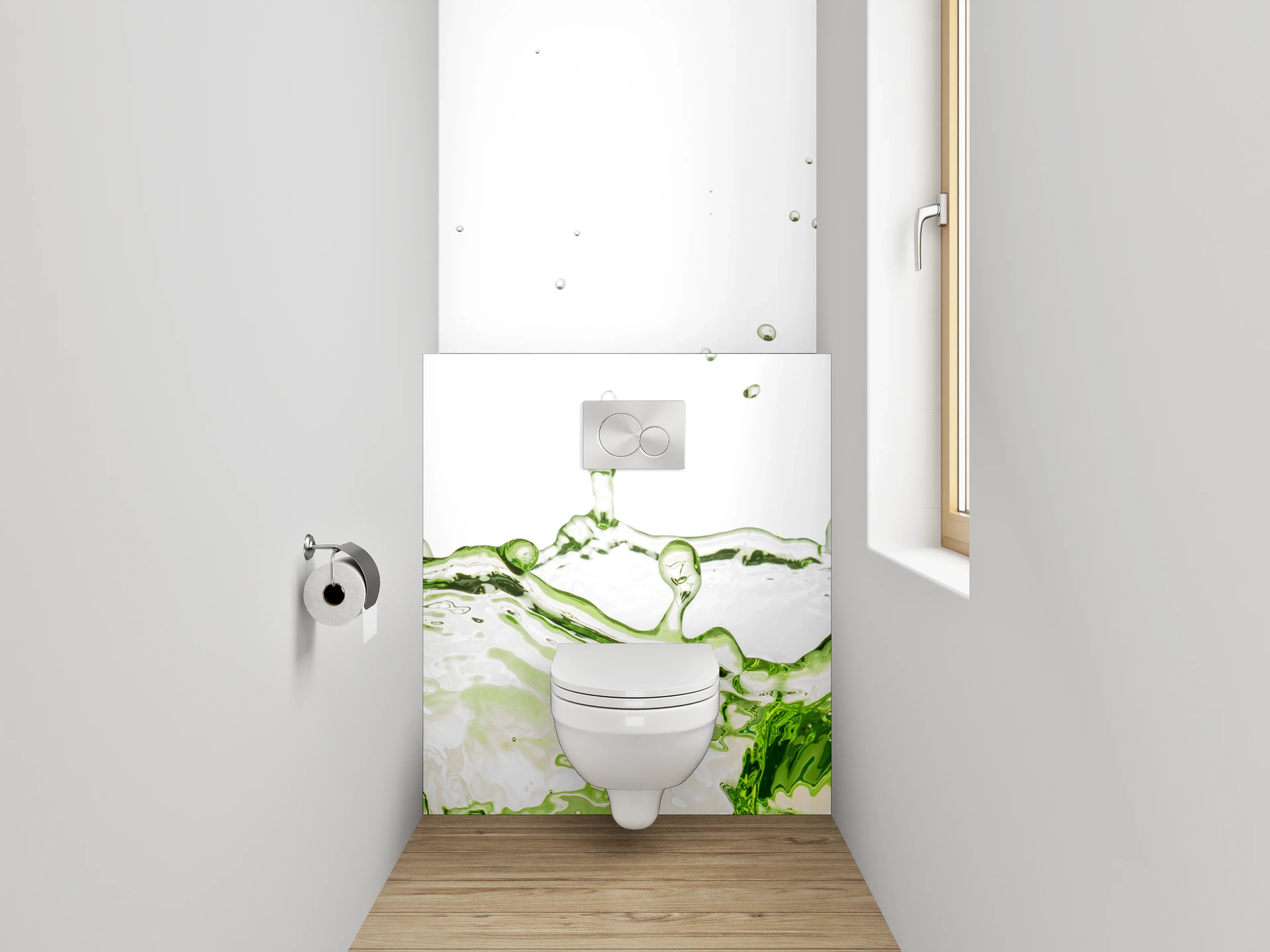 WC-Rückwand - Bunte Wasserspritzer Splash Effekt
