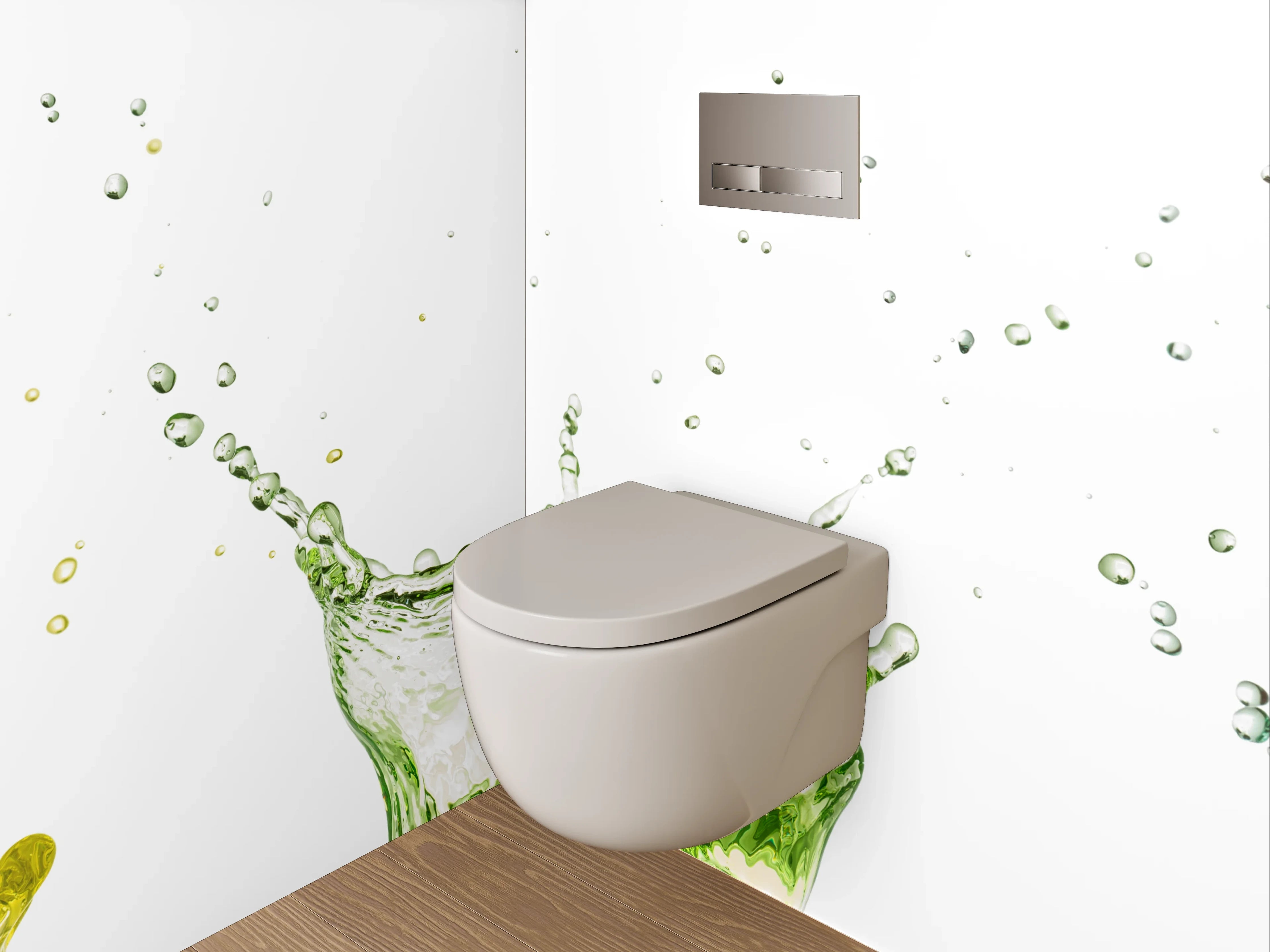 WC-Rückwand - Bunte Wasserspritzer Splash Effekt