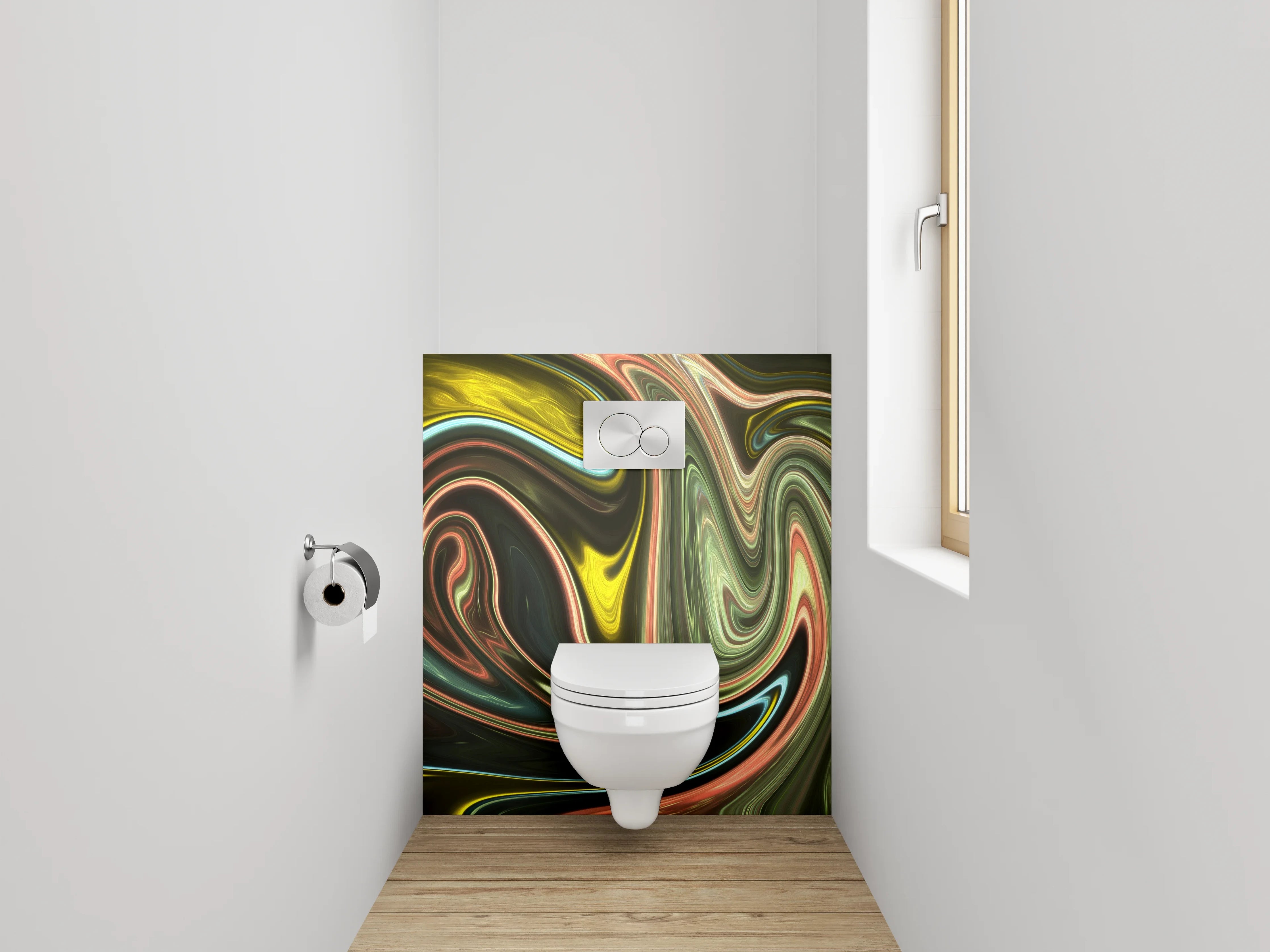 WC-Rückwand - Bunte abstrakte Wirbel modern