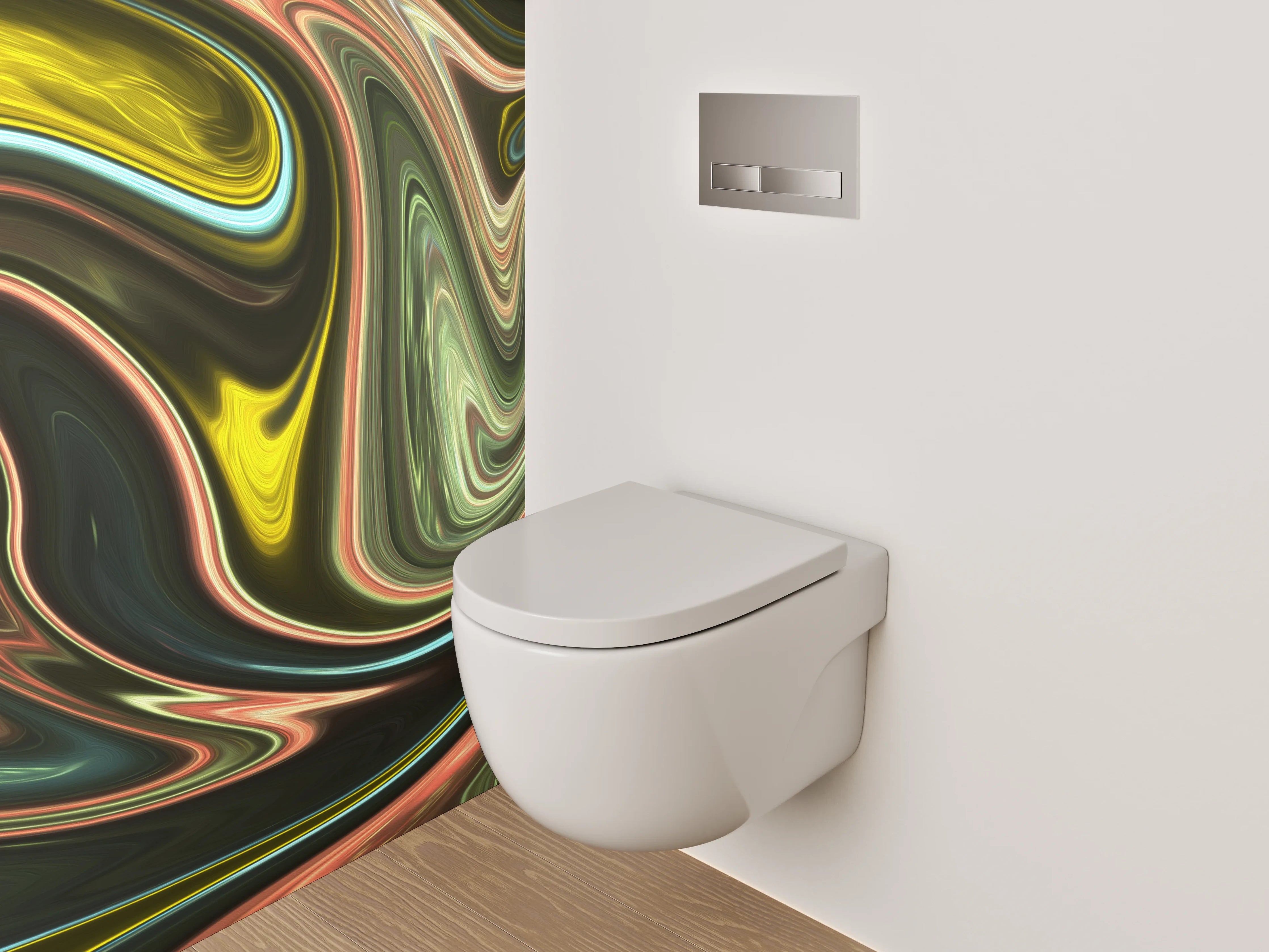 WC-Rückwand - Bunte abstrakte Wirbel modern