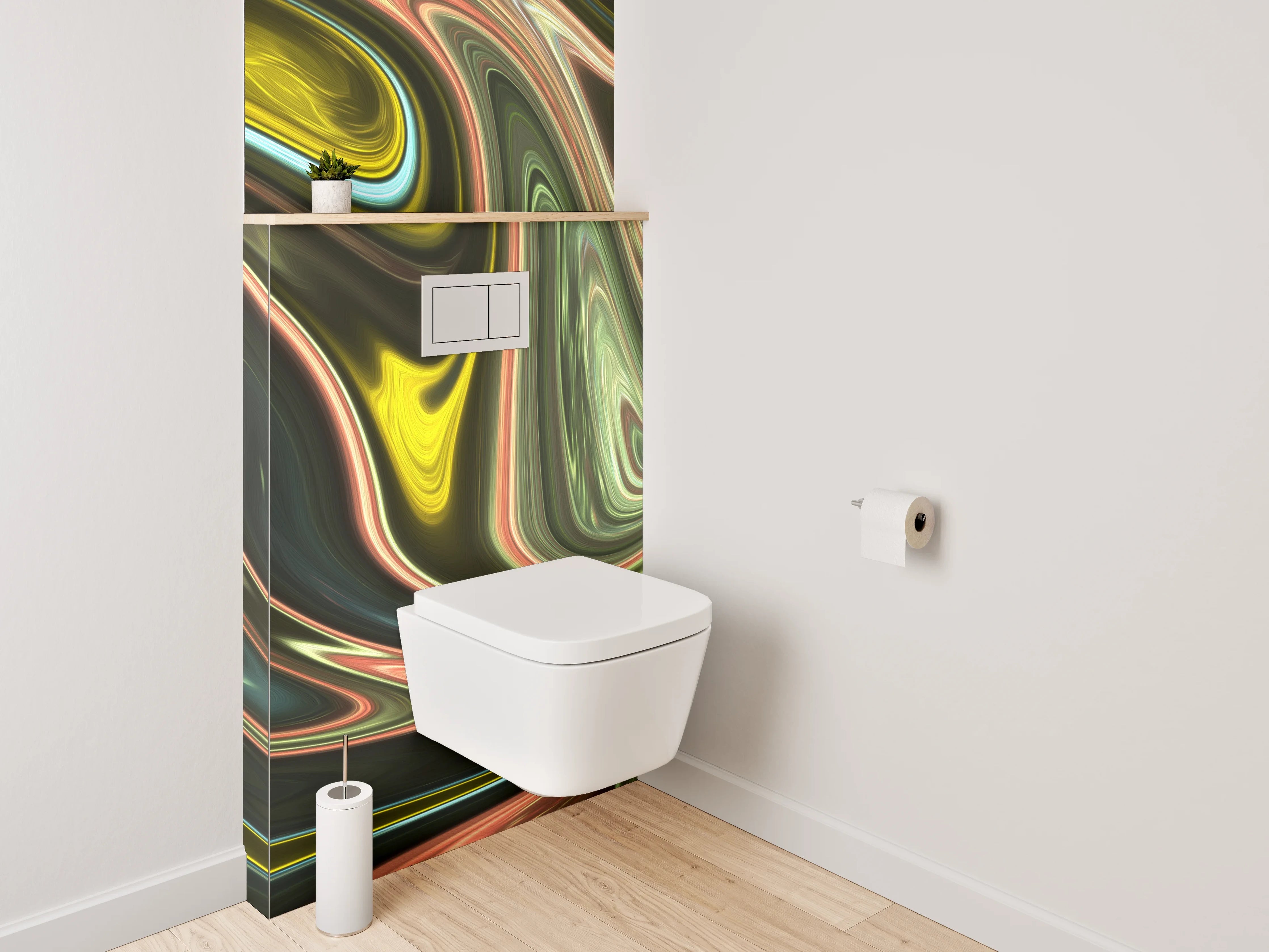 WC-Rückwand - Bunte abstrakte Wirbel modern