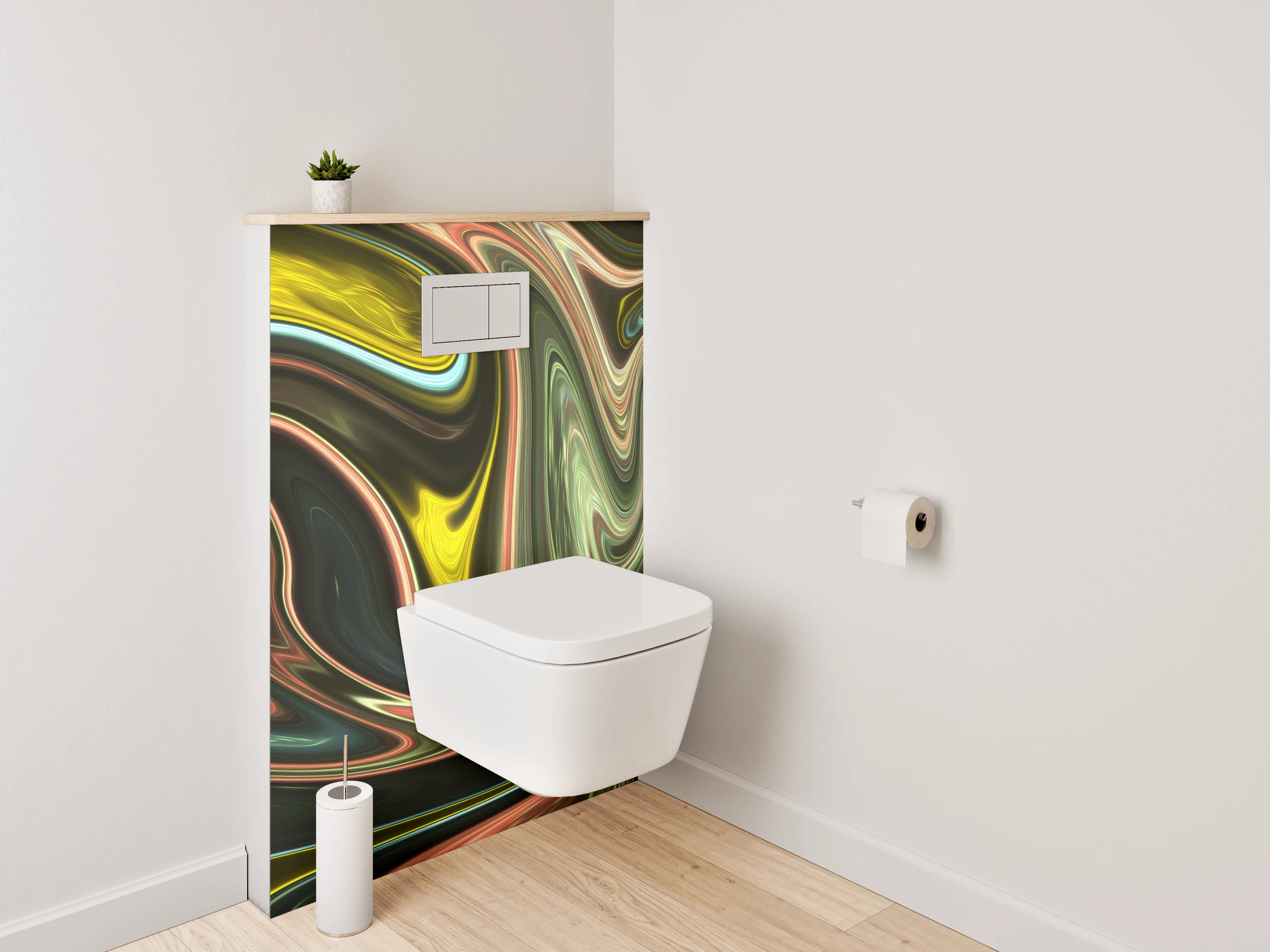 WC-Rückwand - Bunte abstrakte Wirbel modern