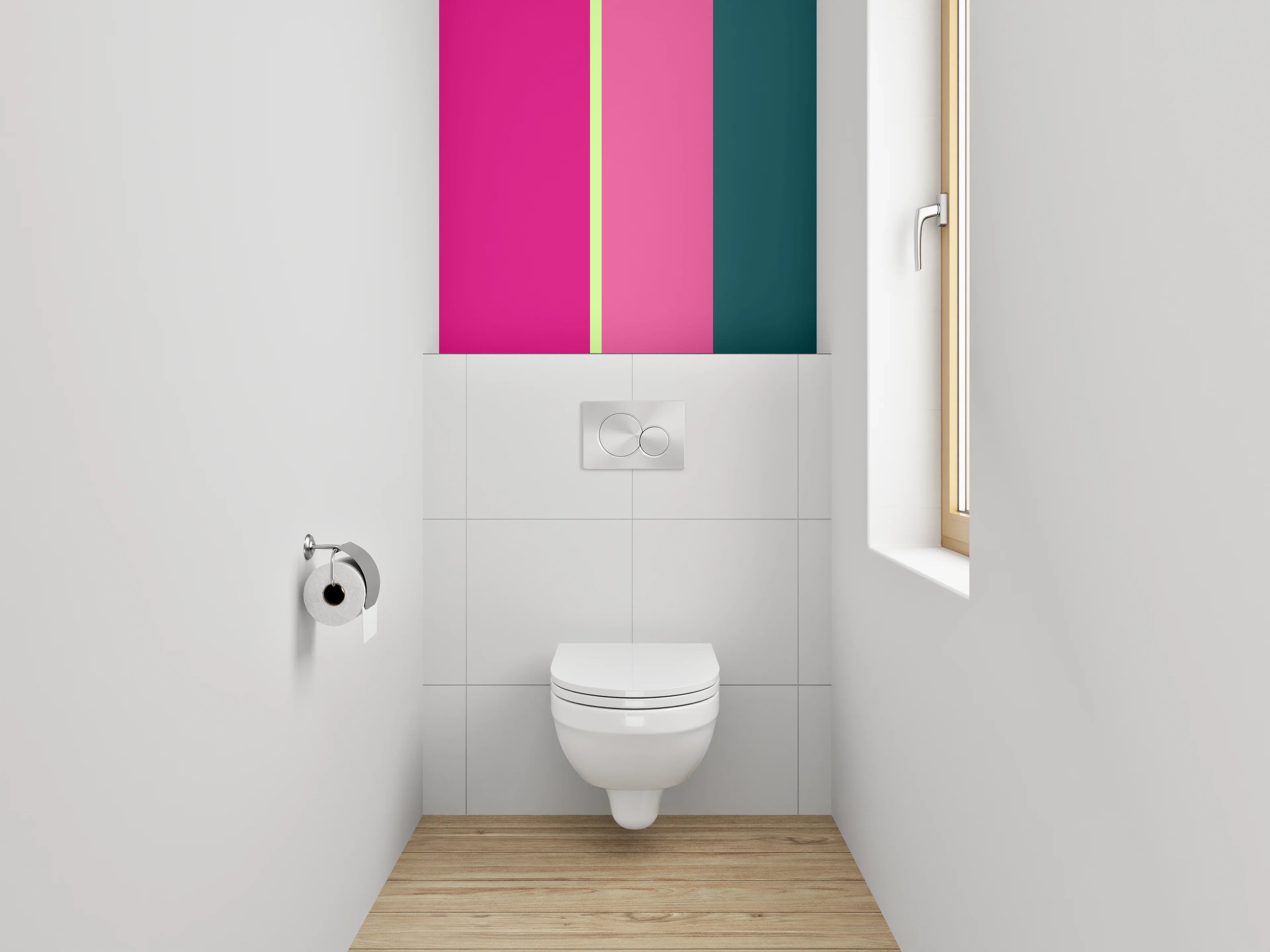 WC-Rückwand - Bunte moderne Farbgestaltung