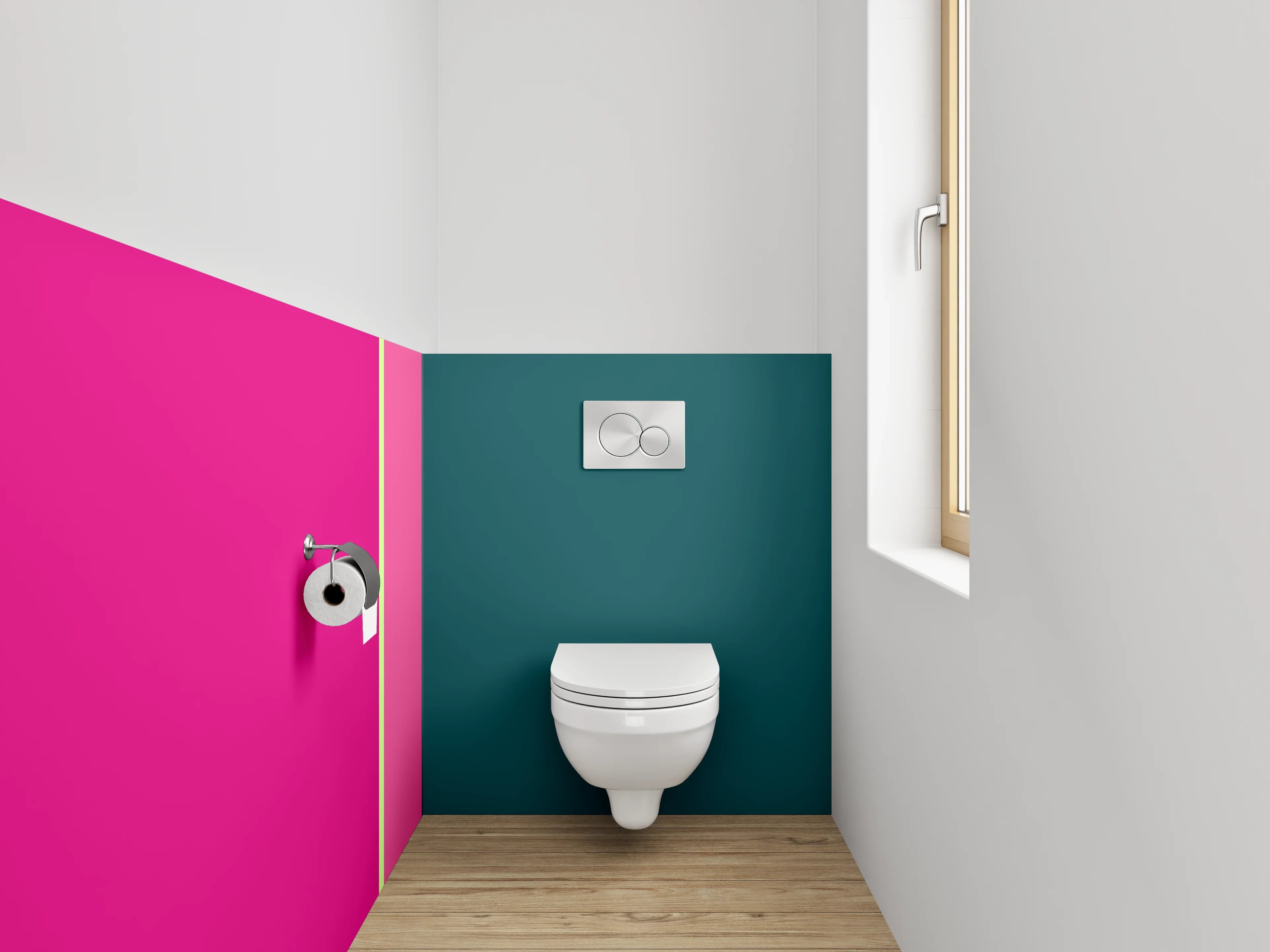 WC-Rückwand - Bunte moderne Farbgestaltung