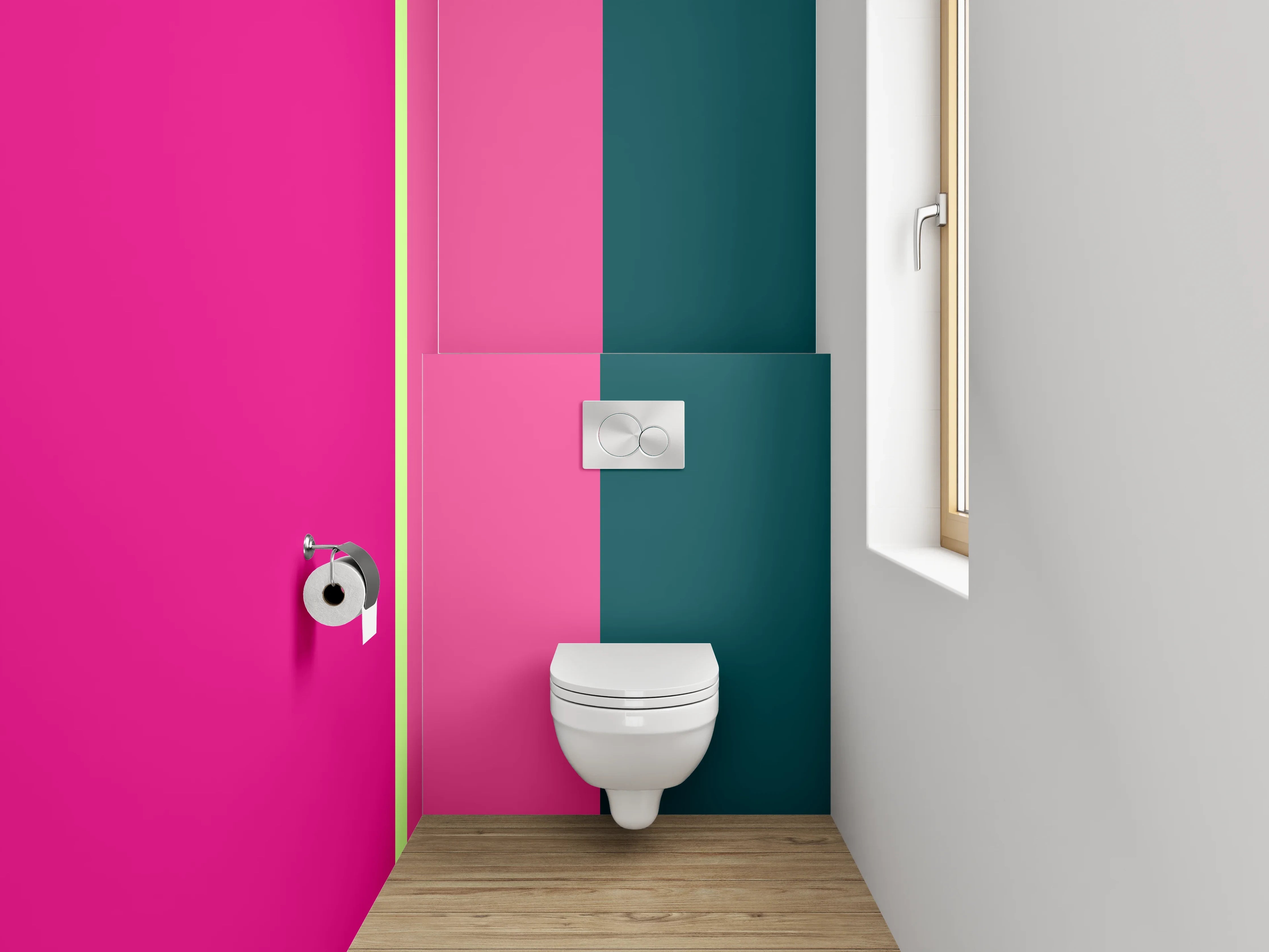 WC-Rückwand - Bunte moderne Farbgestaltung