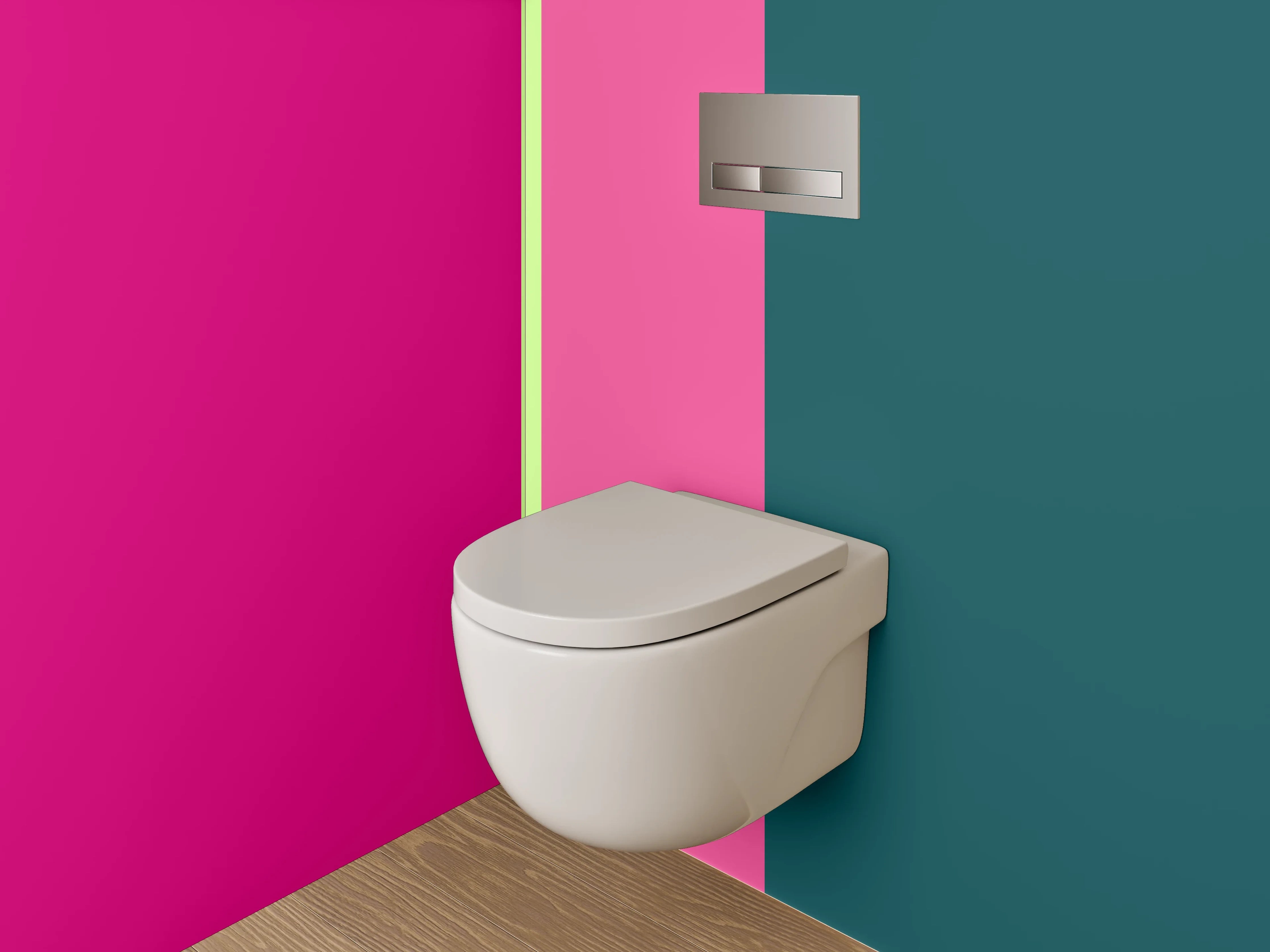 WC-Rückwand - Bunte moderne Farbgestaltung