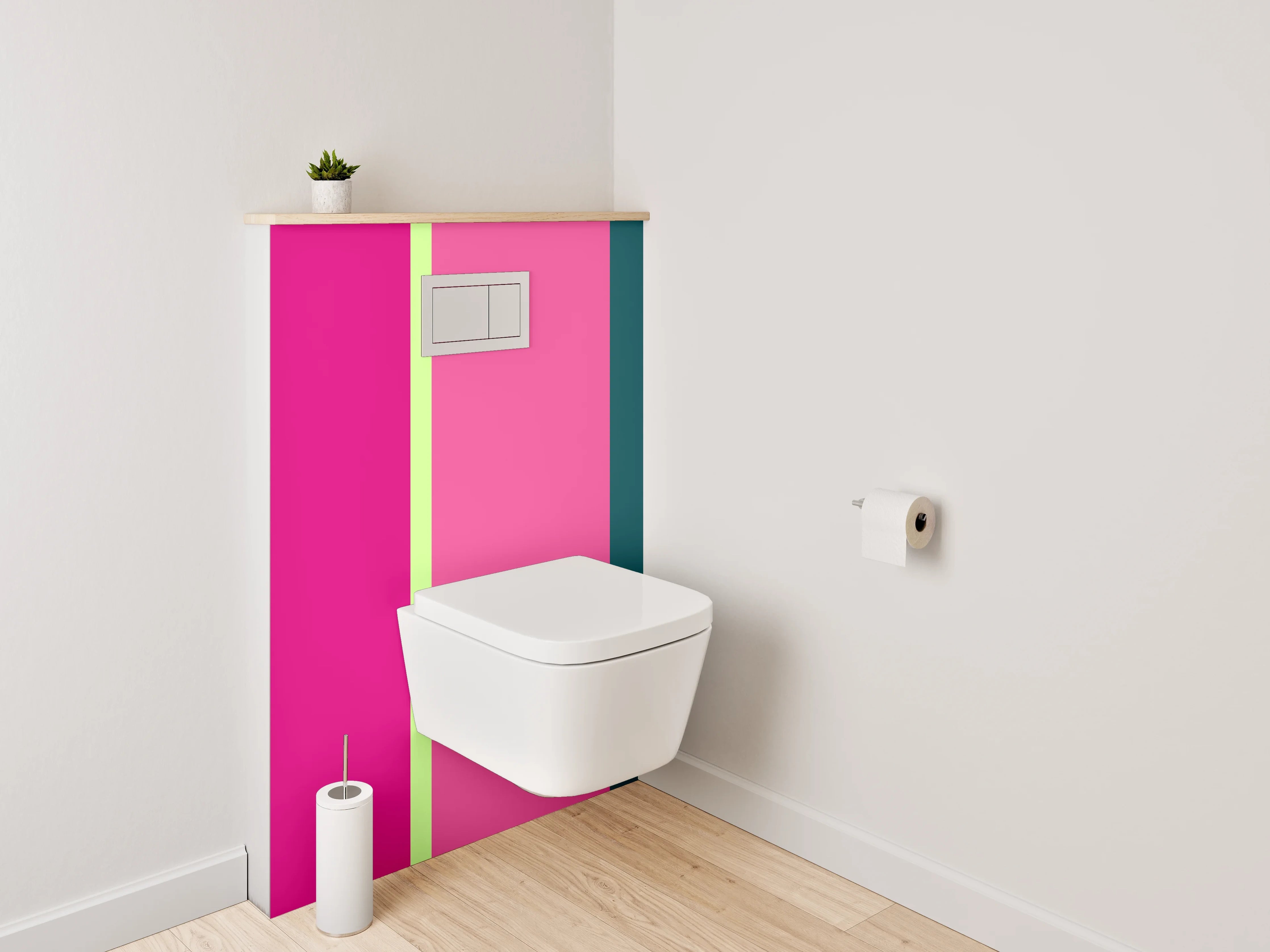 WC-Rückwand - Bunte moderne Farbgestaltung