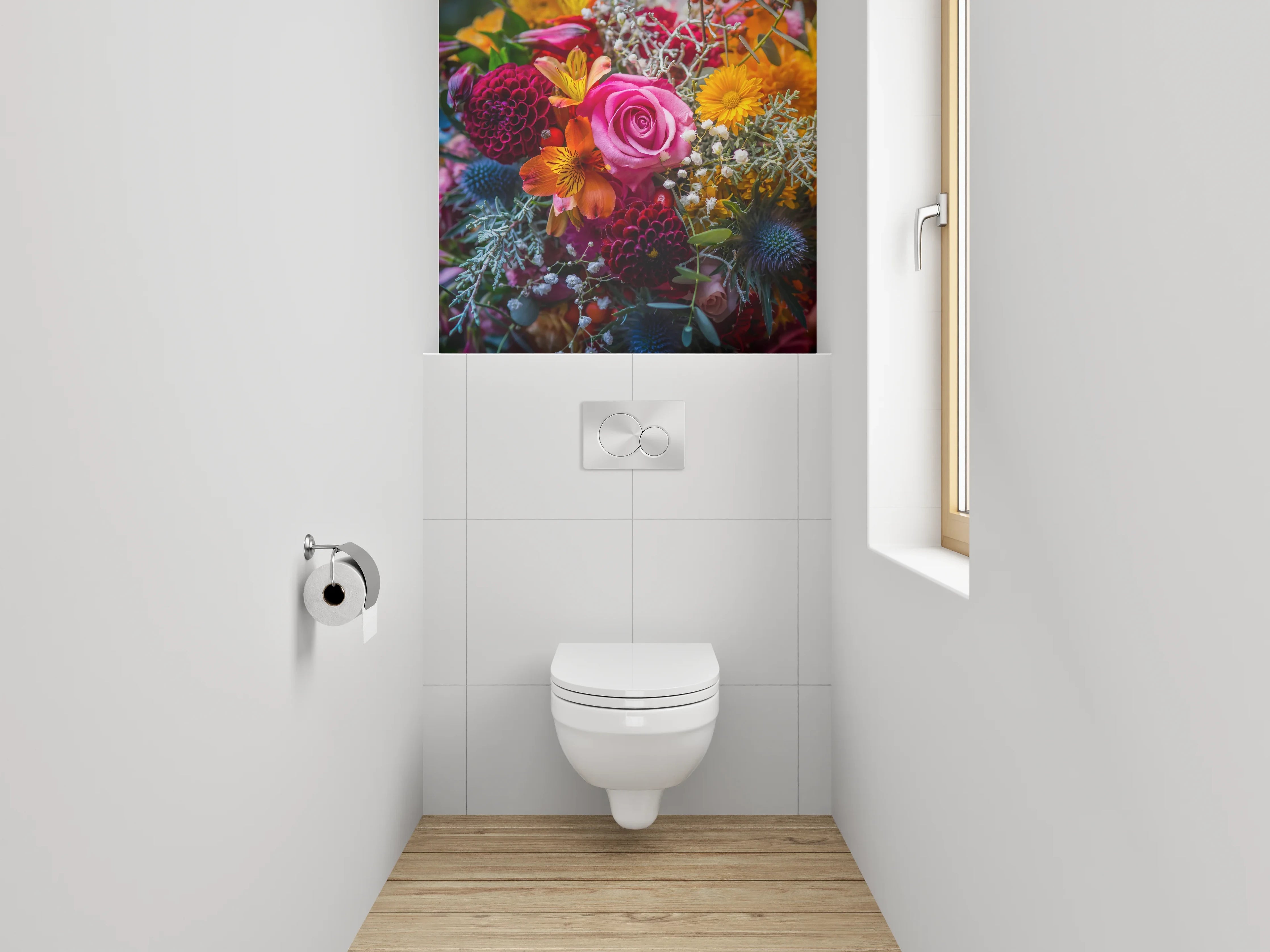 WC-Rückwand - Bunter Blumenstrauß Nahaufnahme