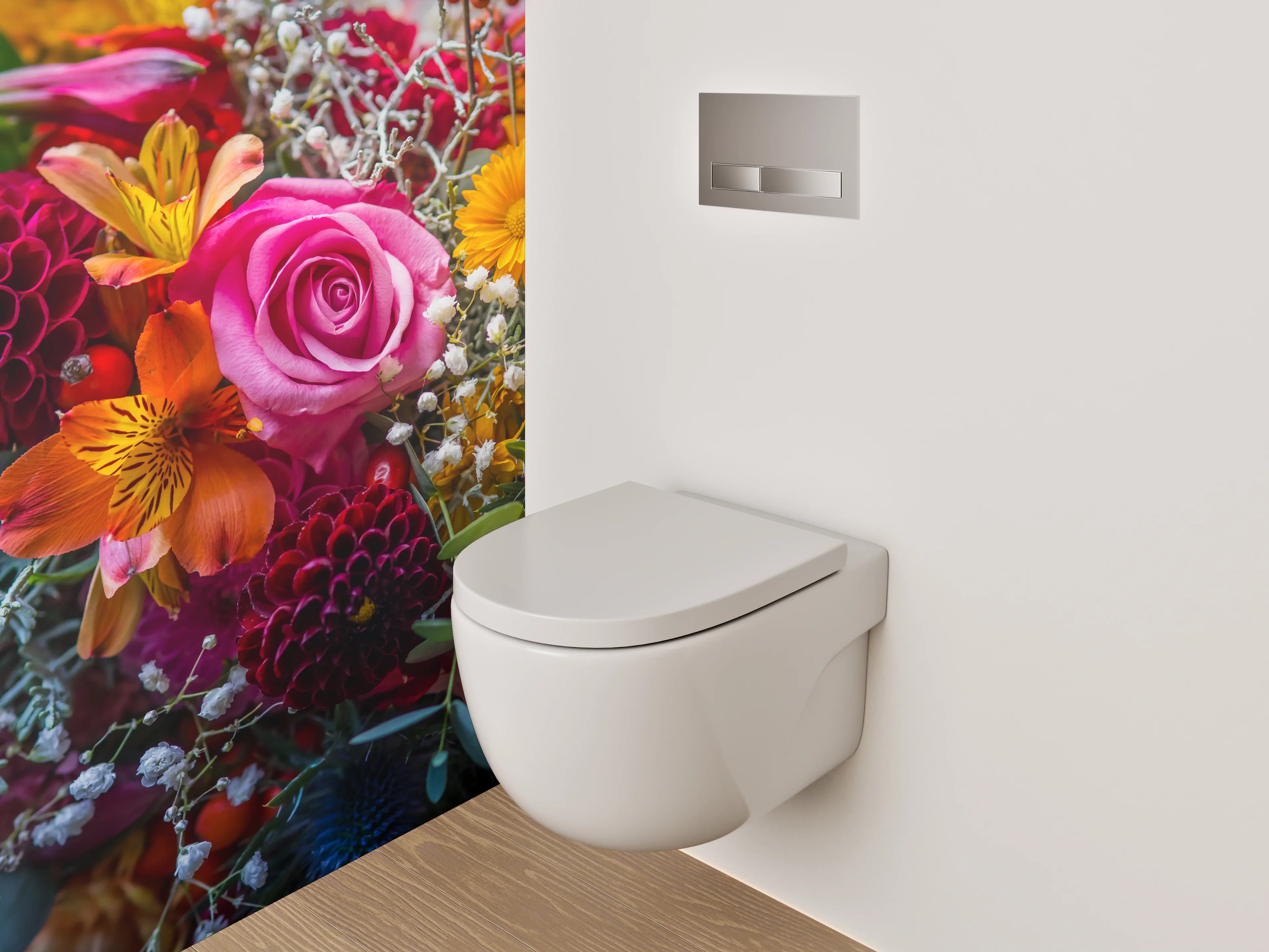 WC-Rückwand - Bunter Blumenstrauß Nahaufnahme
