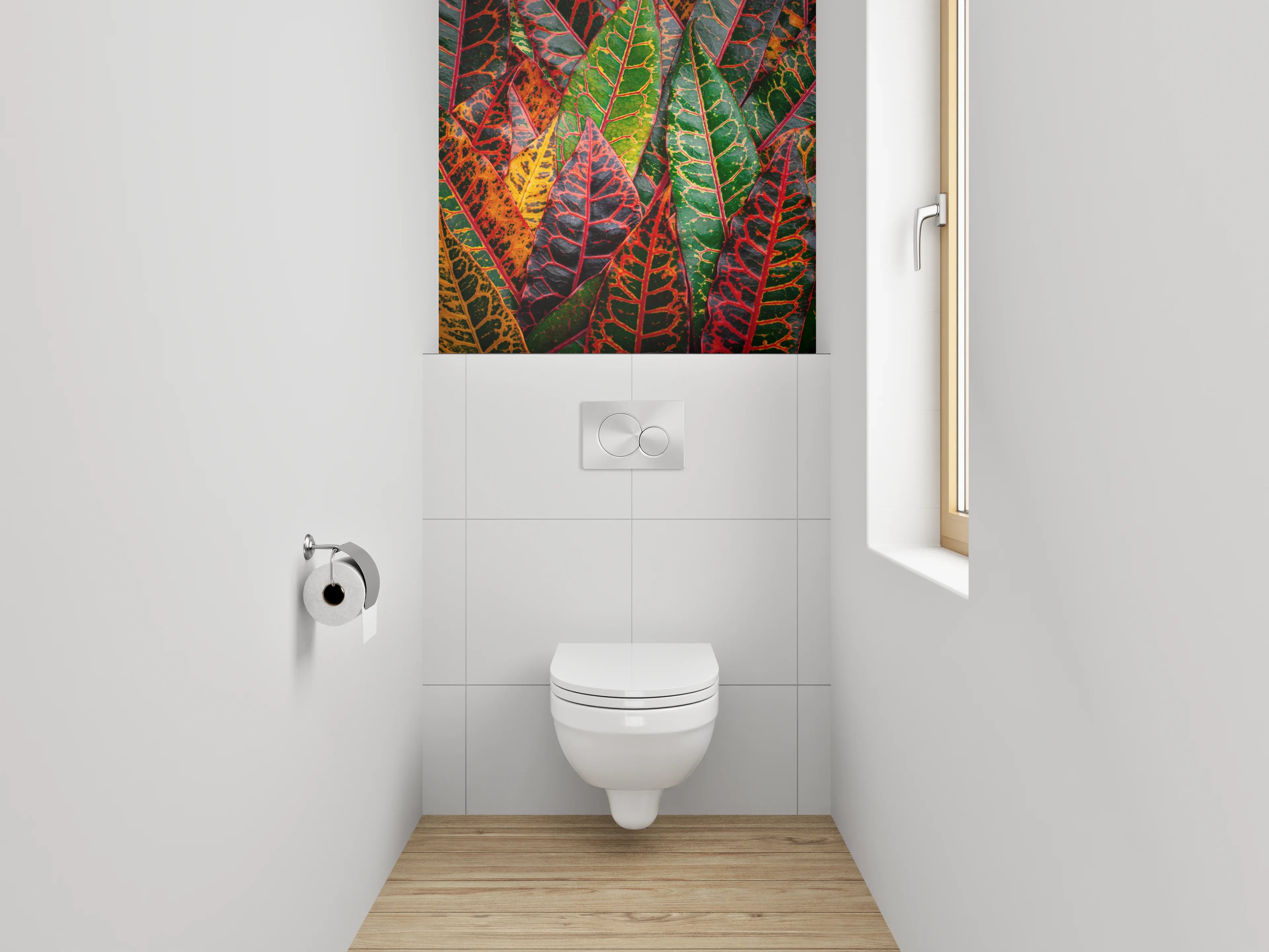 WC-Rückwand - Buntes Blattmuster Herbstfarben