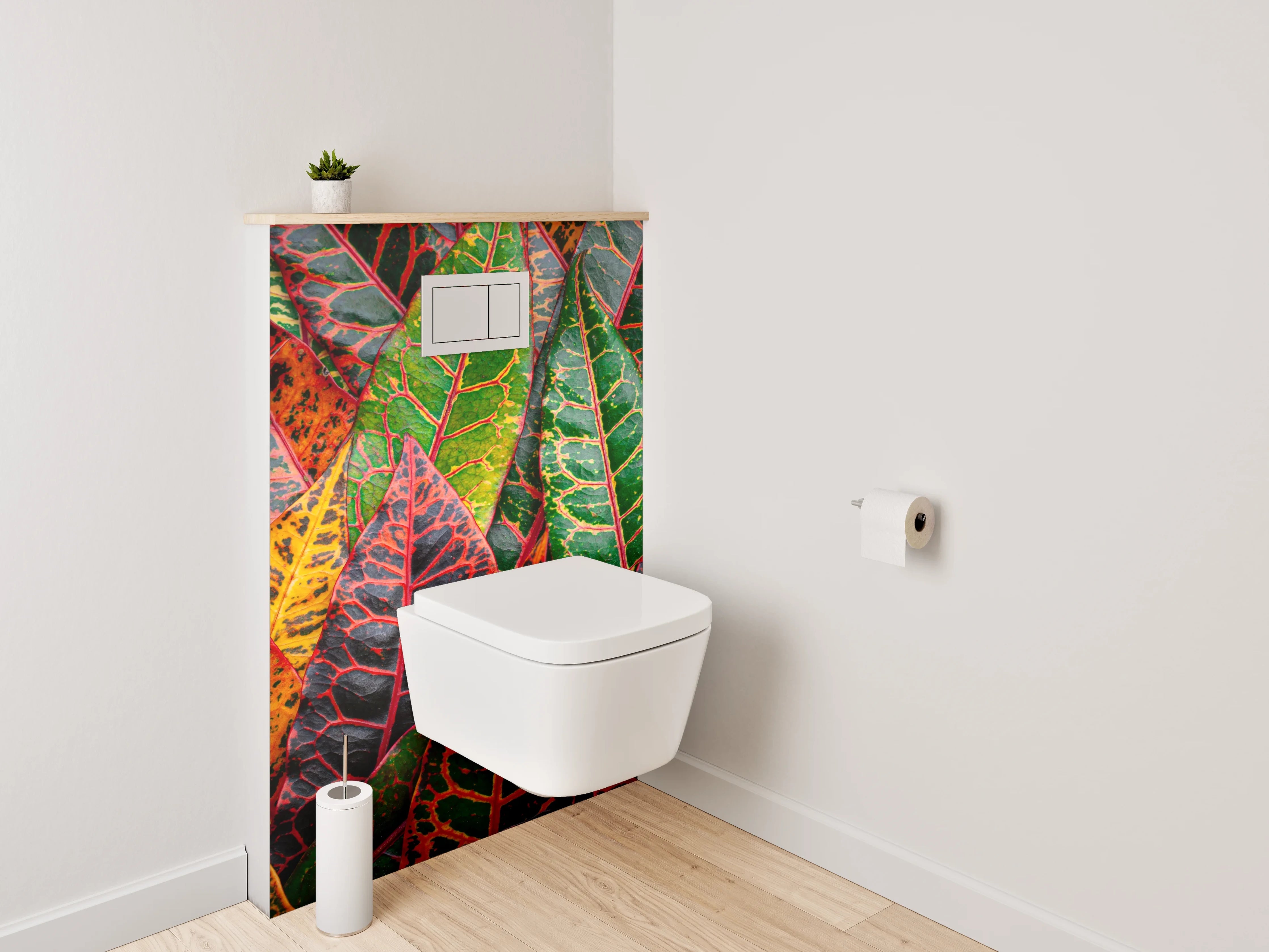 WC-Rückwand - Buntes Blattmuster Herbstfarben