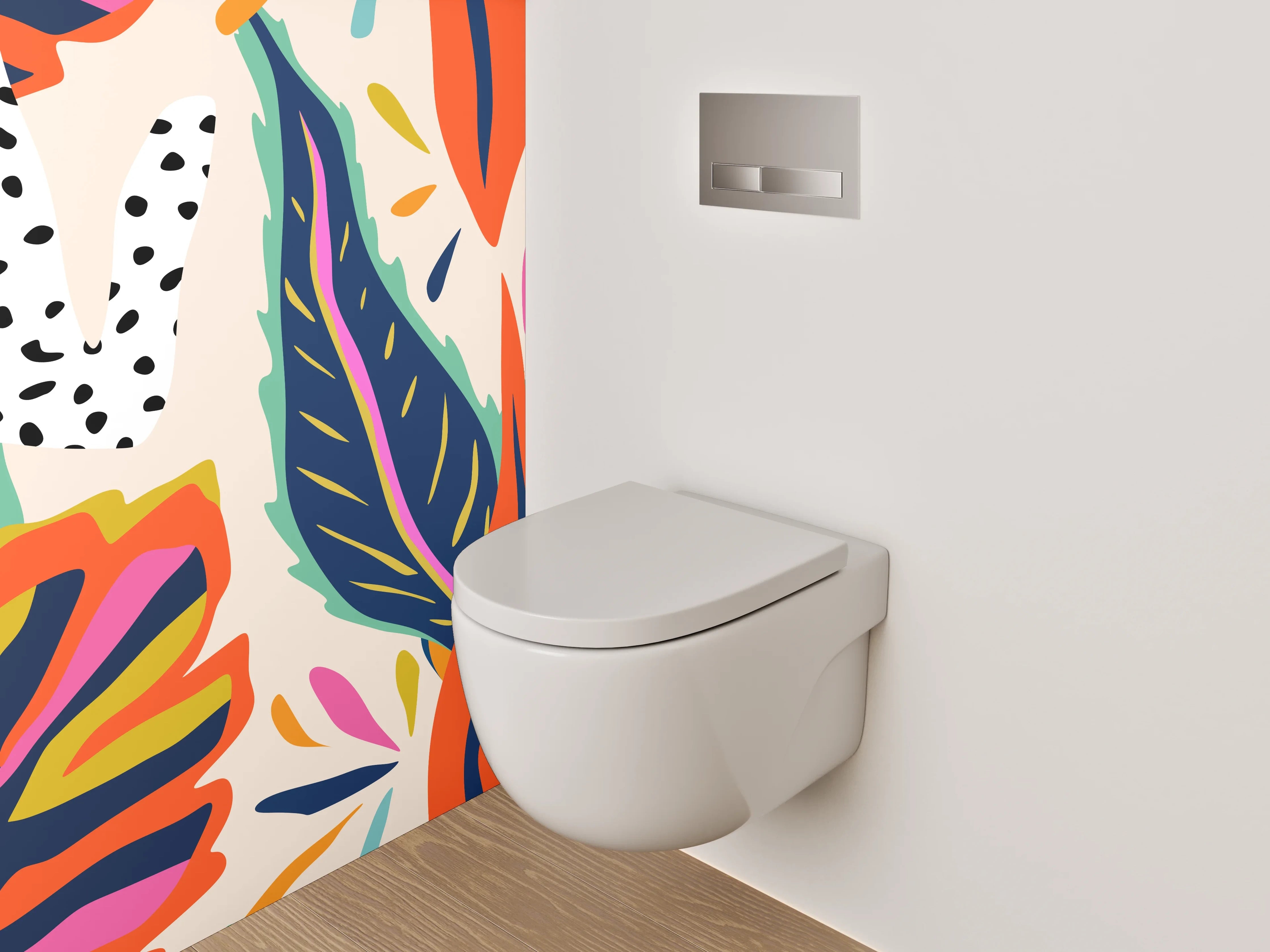 WC-Rückwand - Buntes Dschungel-Muster Design