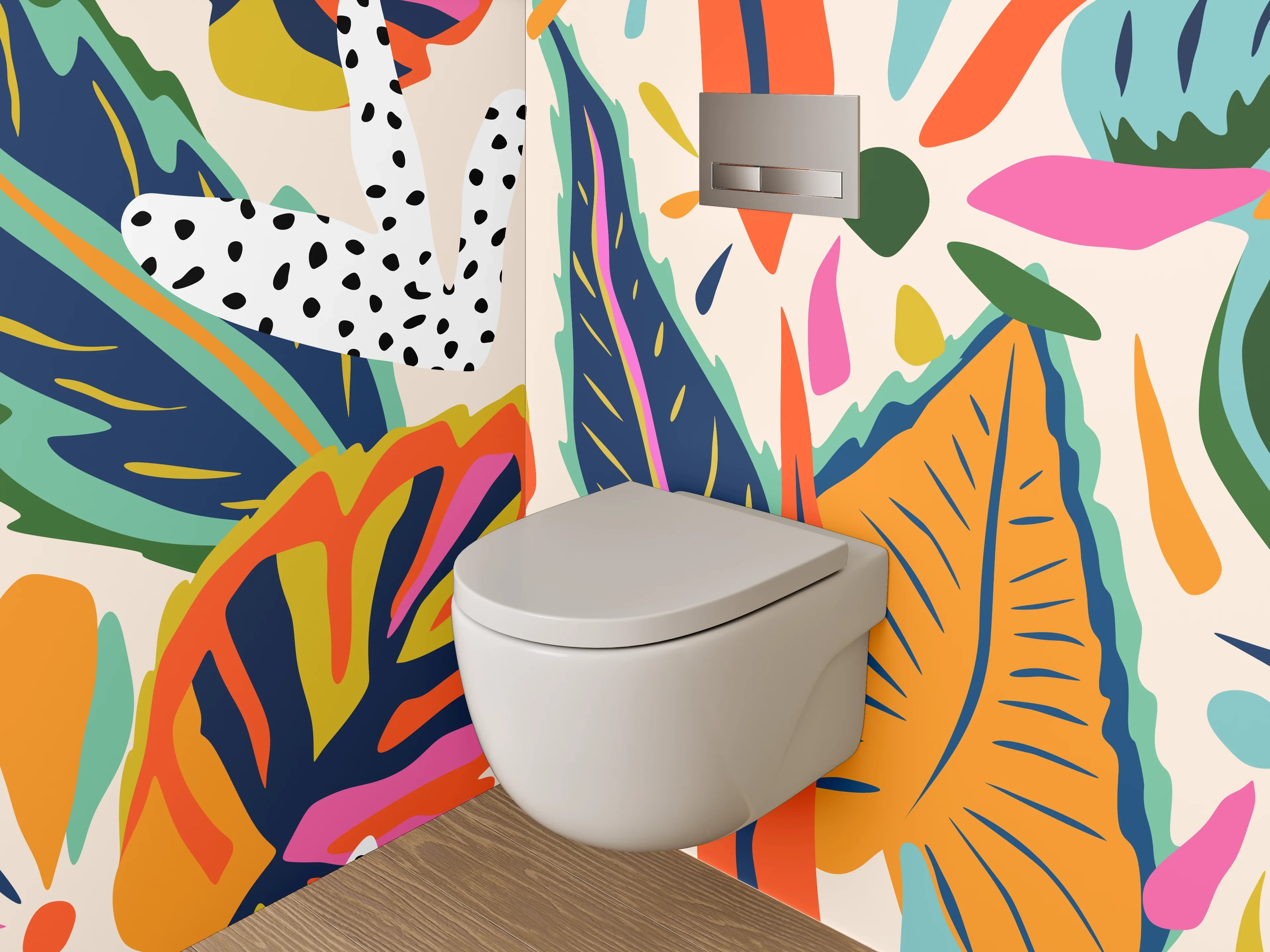 WC-Rückwand - Buntes Dschungel-Muster Design