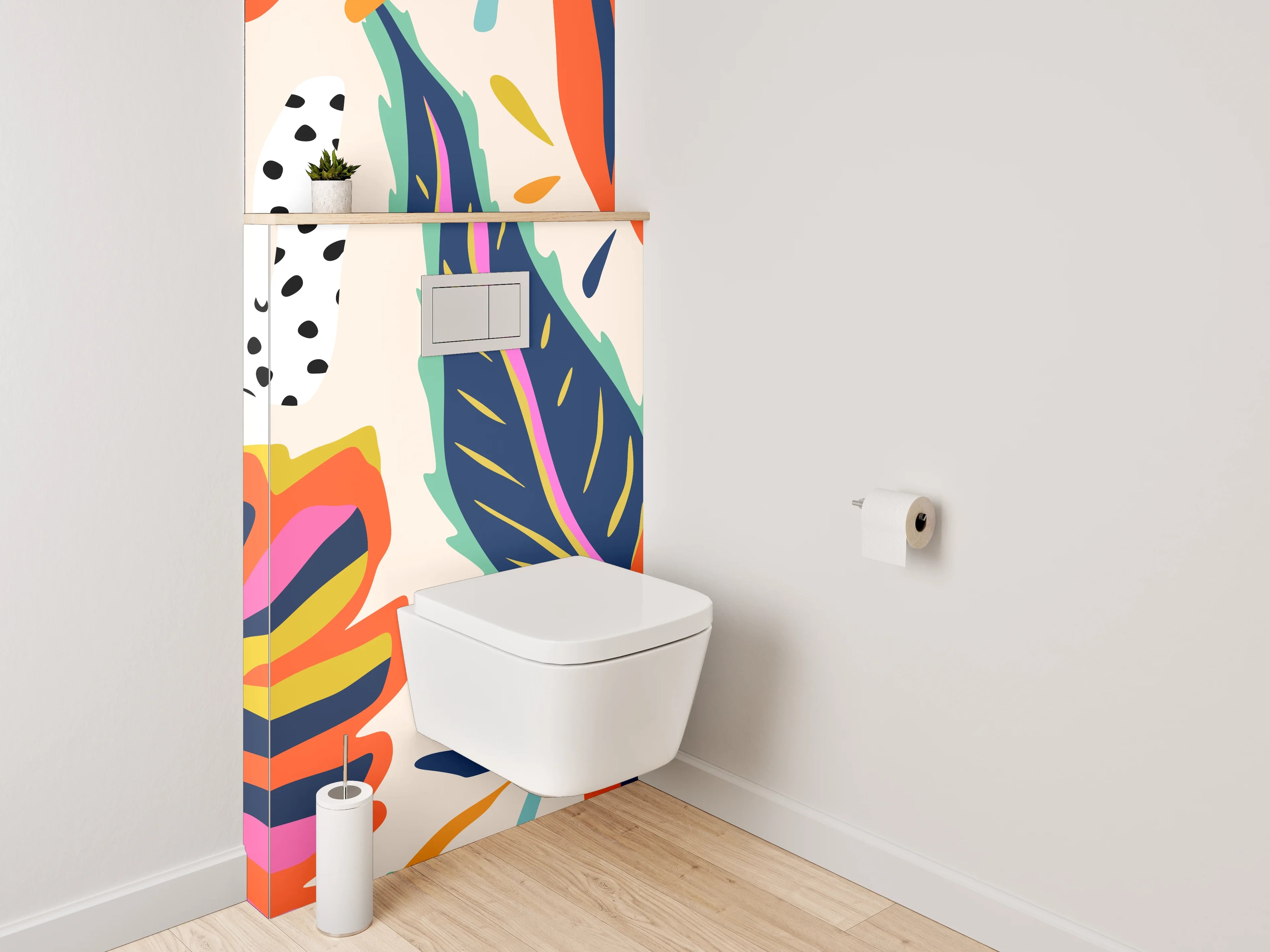 WC-Rückwand - Buntes Dschungel-Muster Design