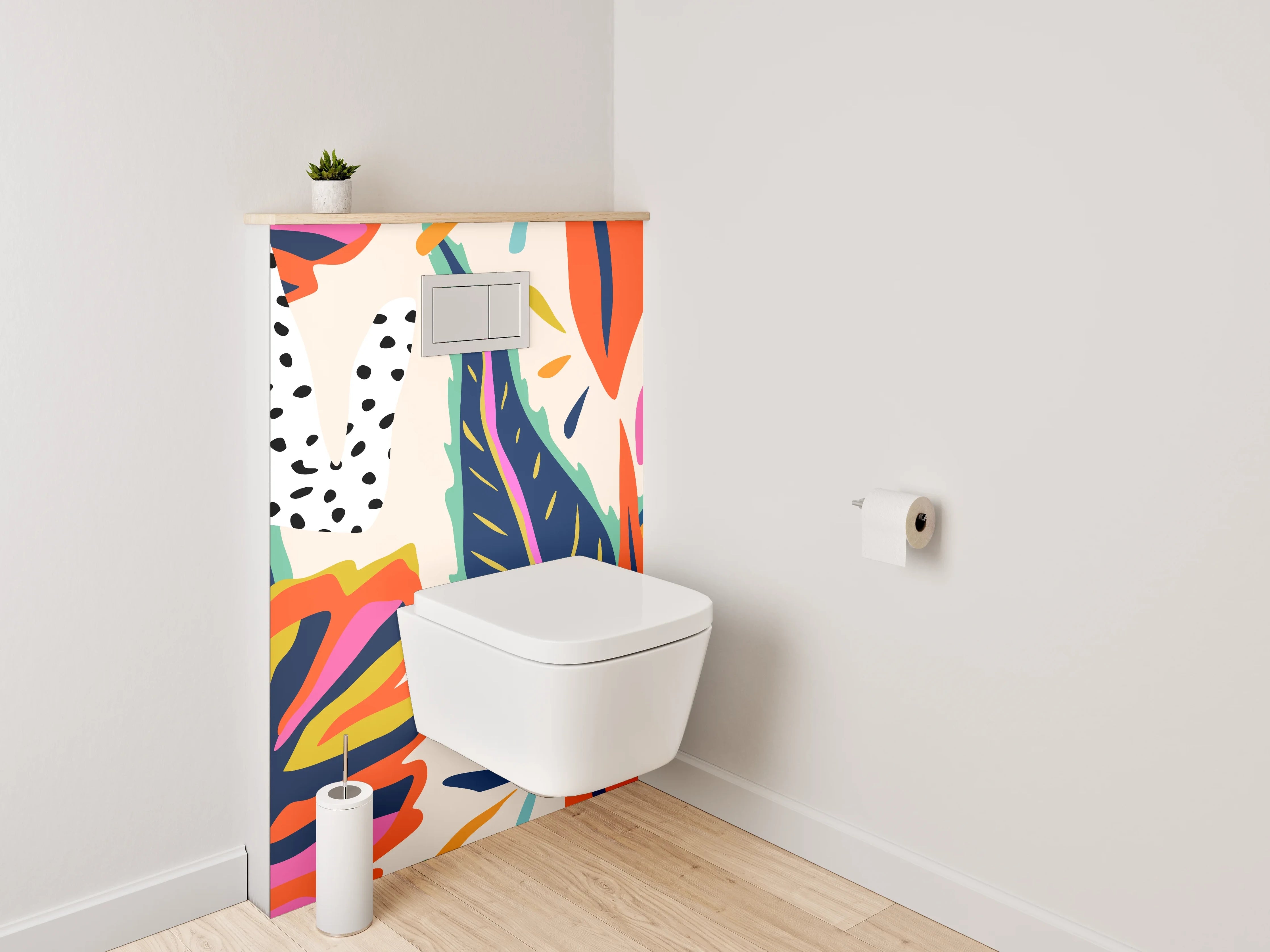 WC-Rückwand - Buntes Dschungel-Muster Design