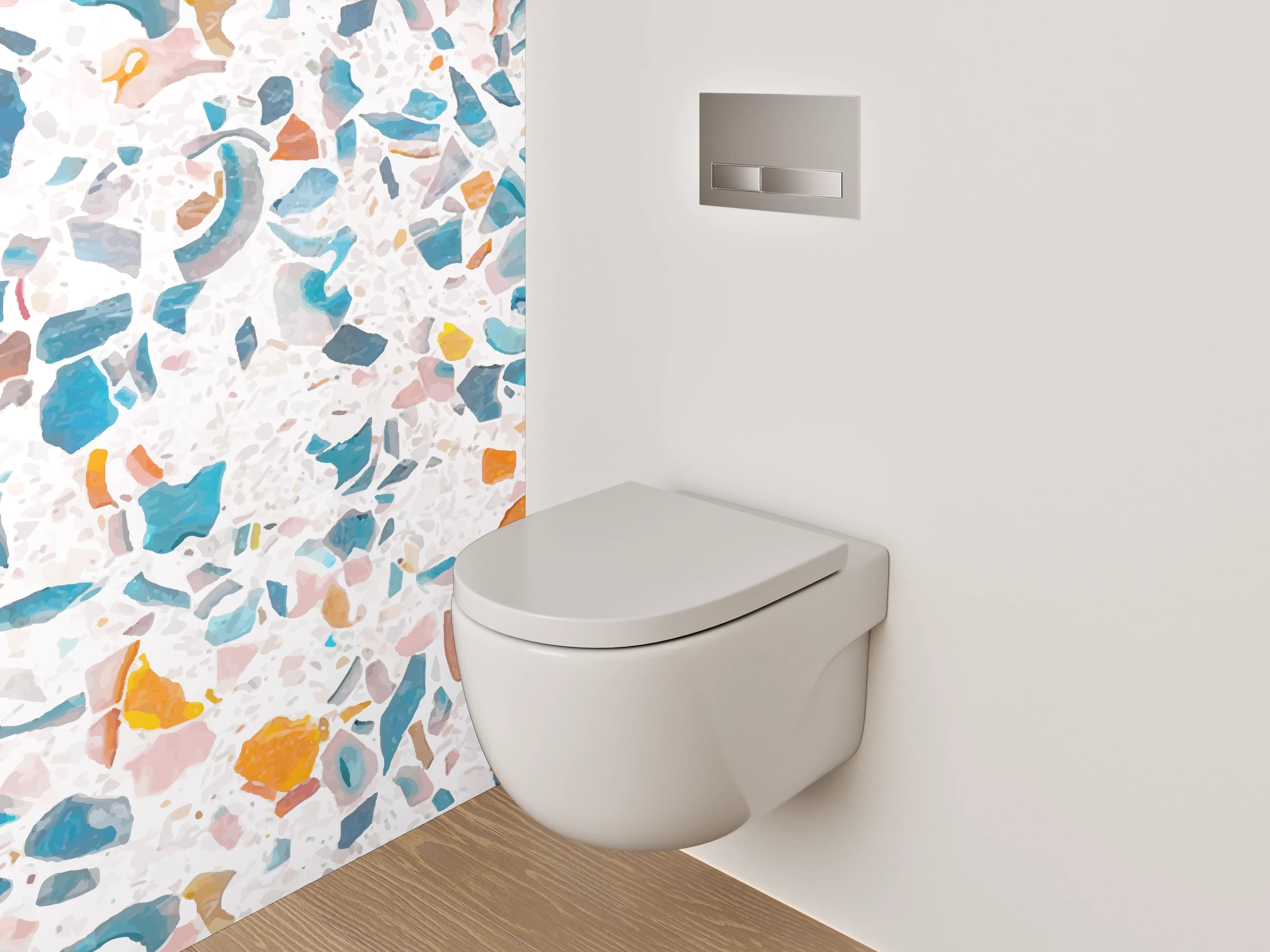 WC-Rückwand - Buntes Terrazzo-Muster Waschrückwand