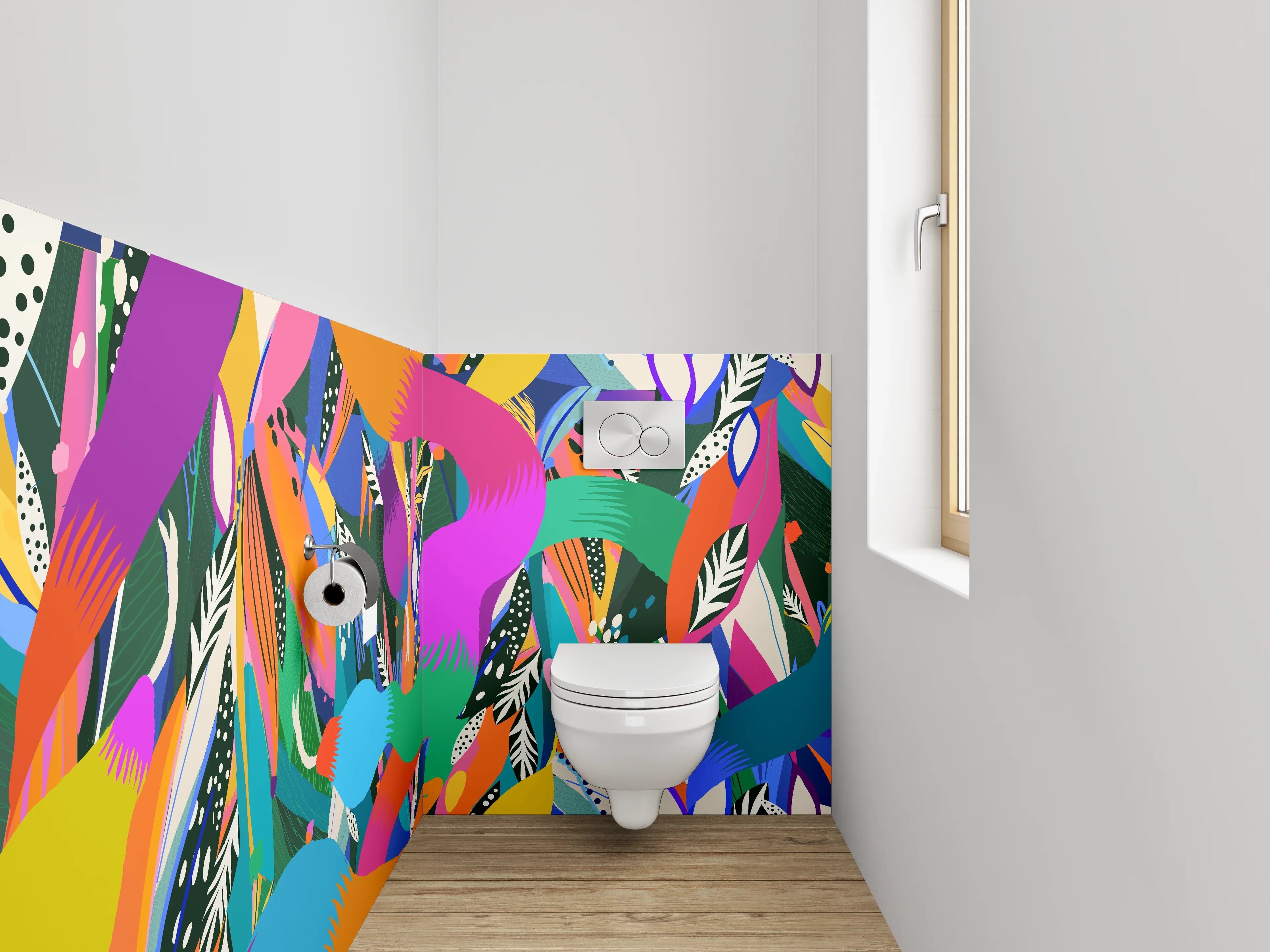 WC-Rückwand - Buntes abstraktes Muster Design