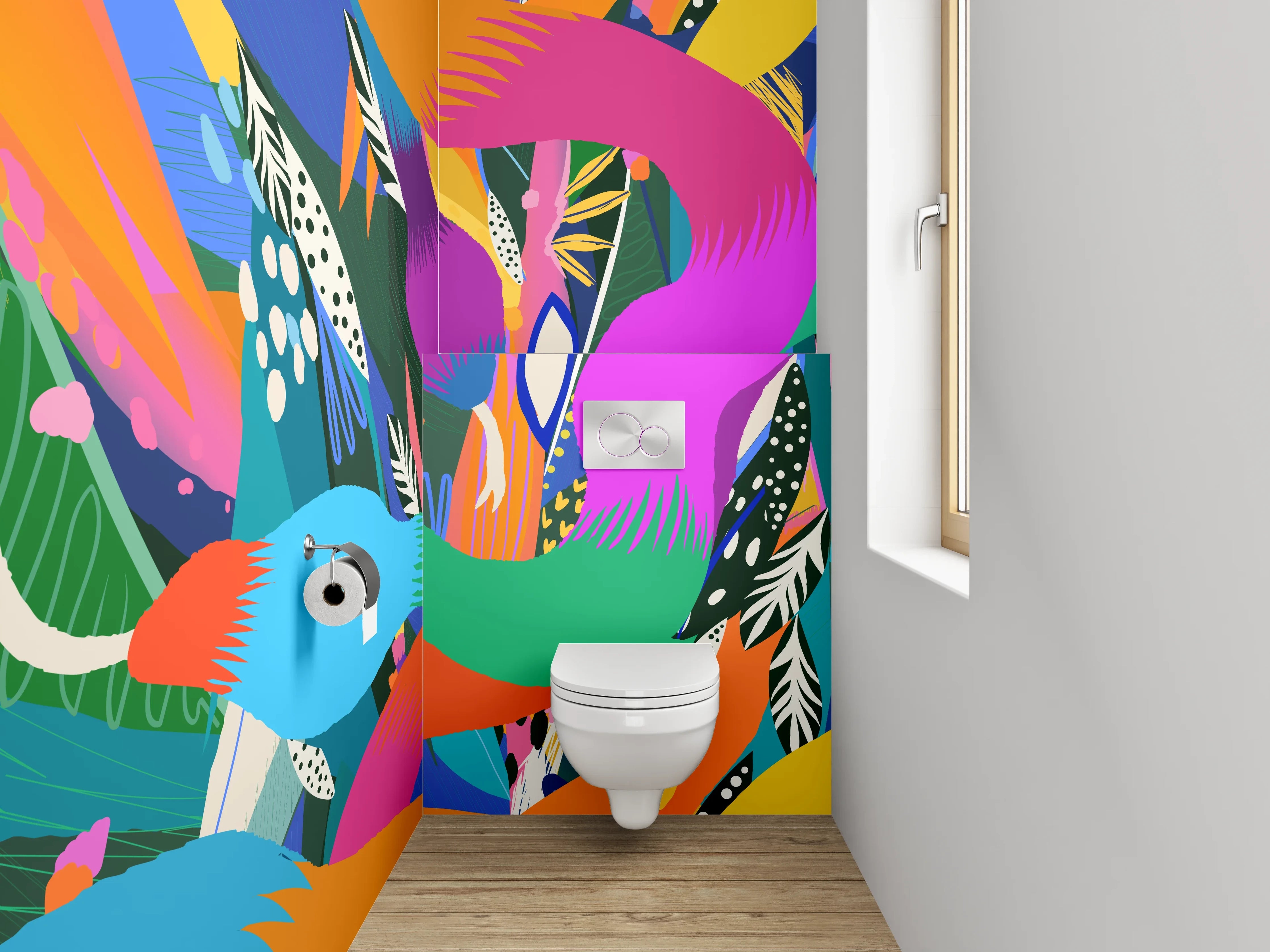 WC-Rückwand - Buntes abstraktes Muster Design