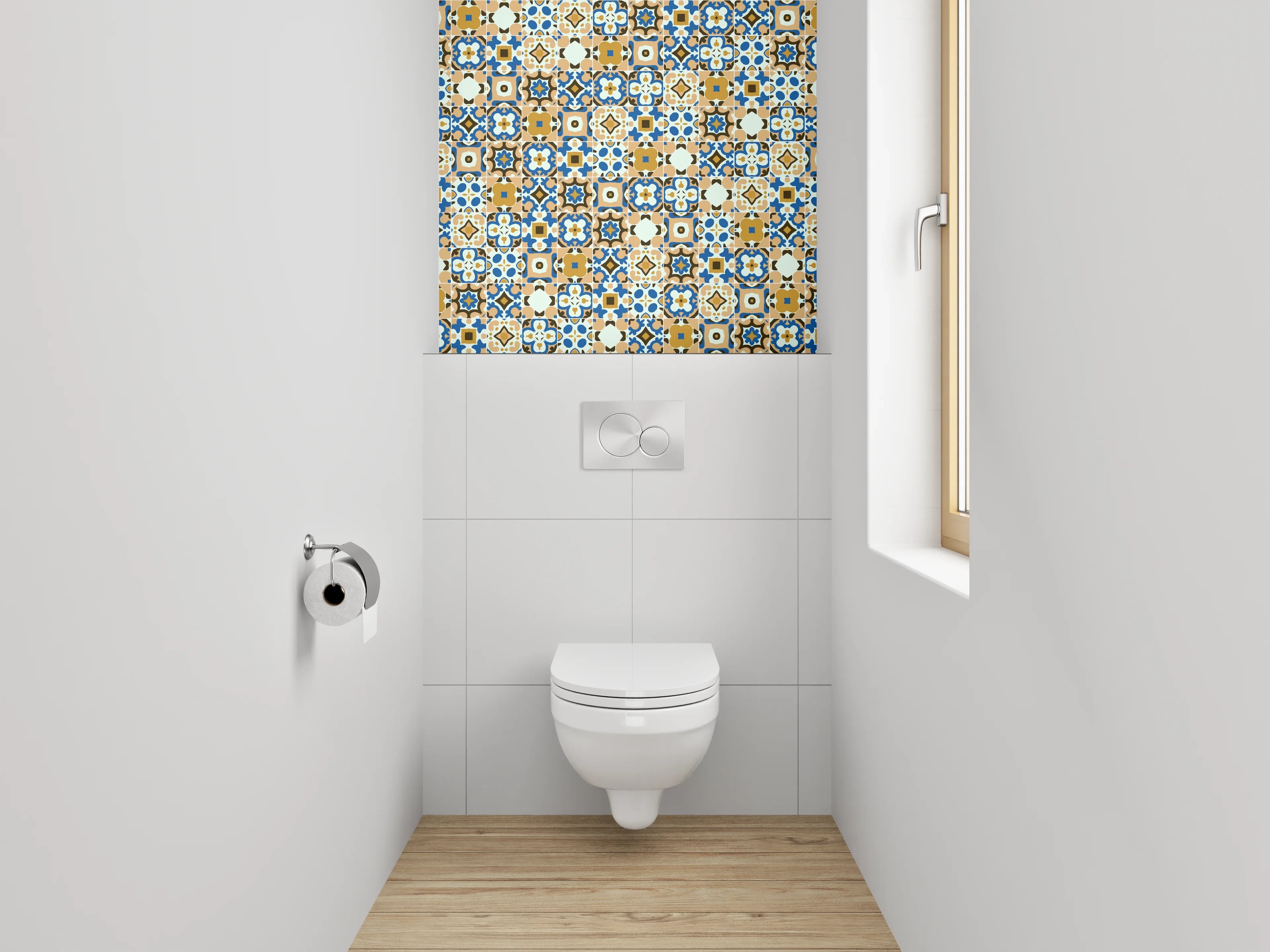 WC-Rückwand - Buntes marokkanisches Mosaik Muster