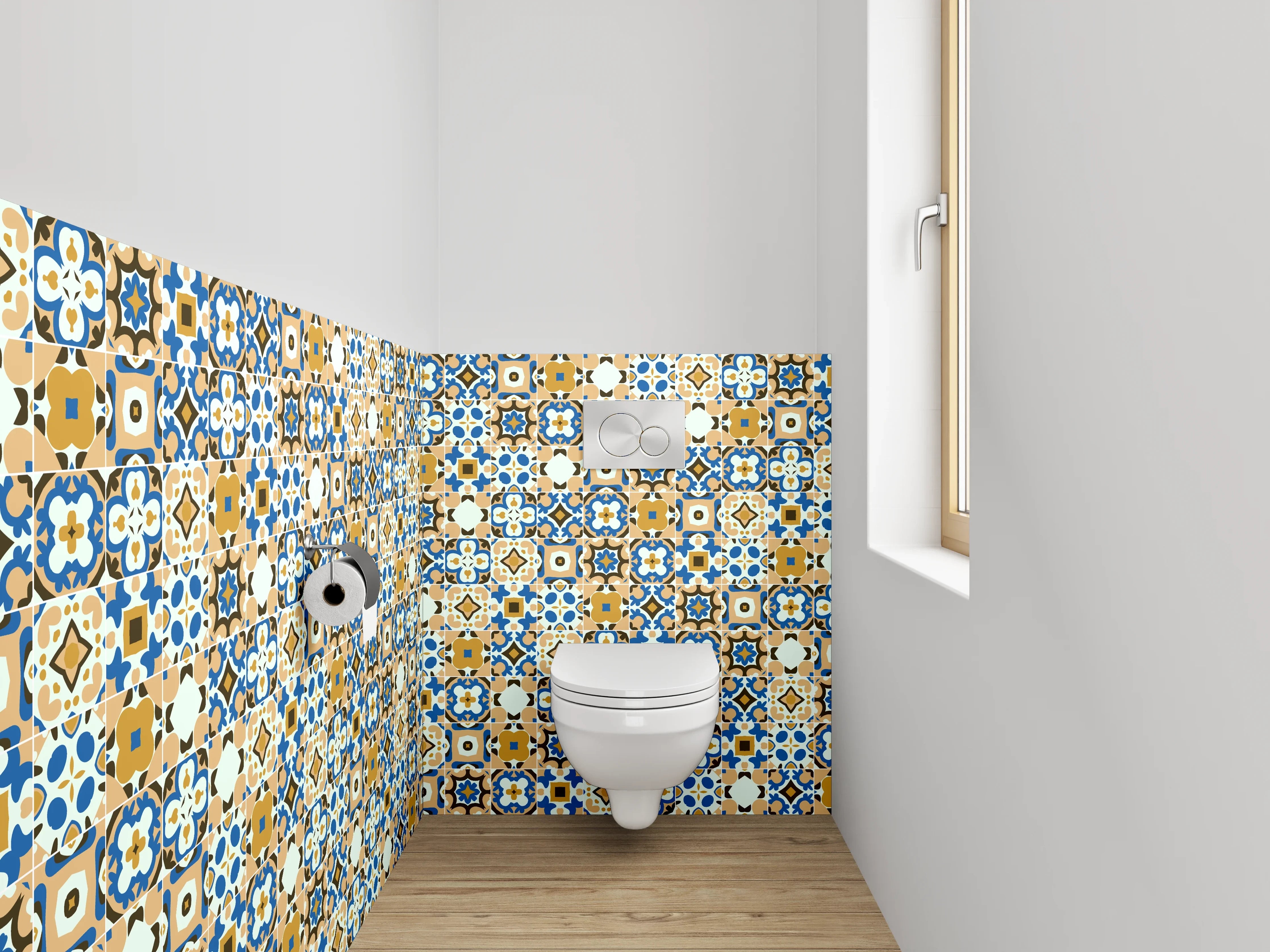 WC-Rückwand - Buntes marokkanisches Mosaik Muster