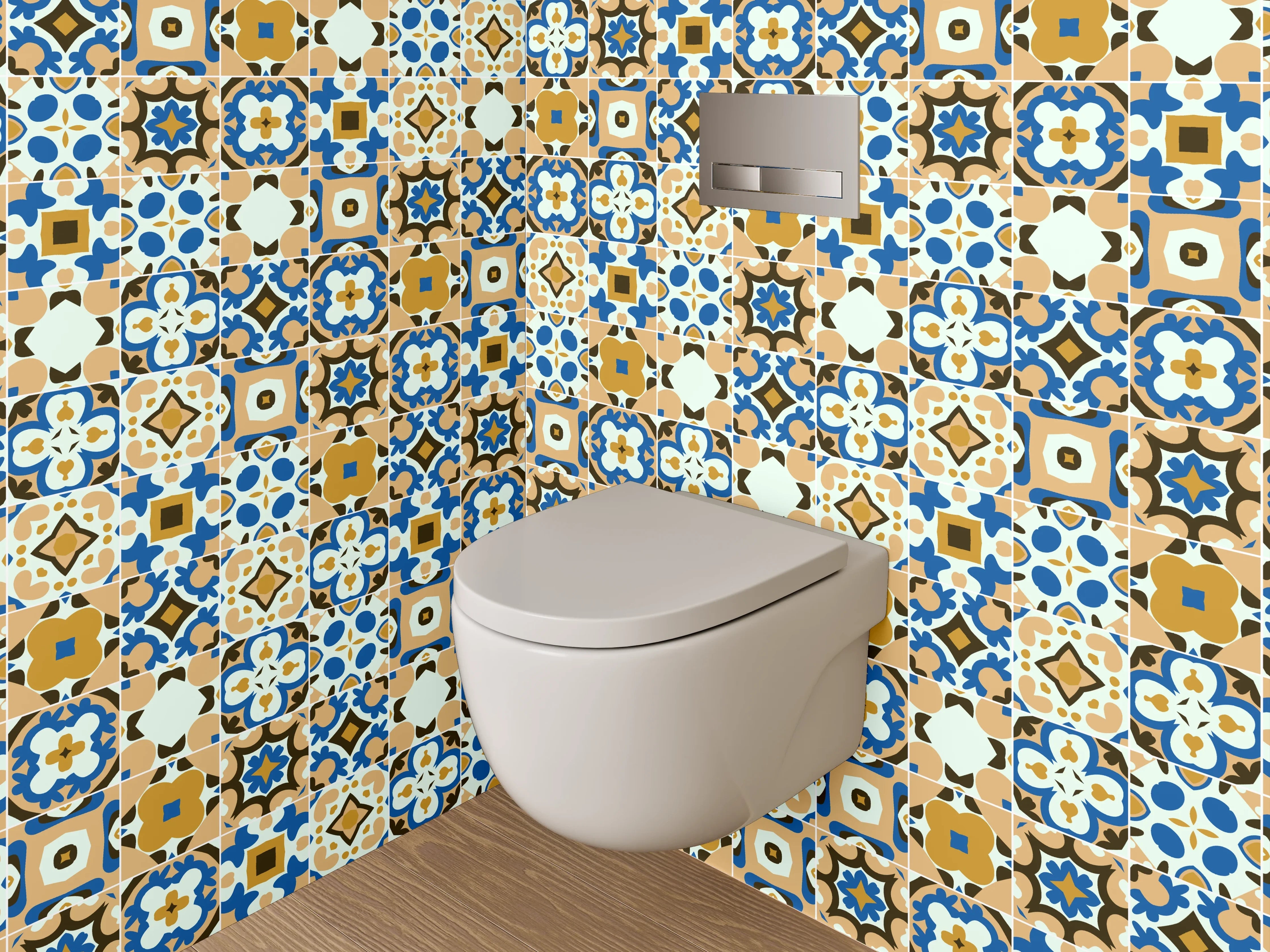 WC-Rückwand - Buntes marokkanisches Mosaik Muster