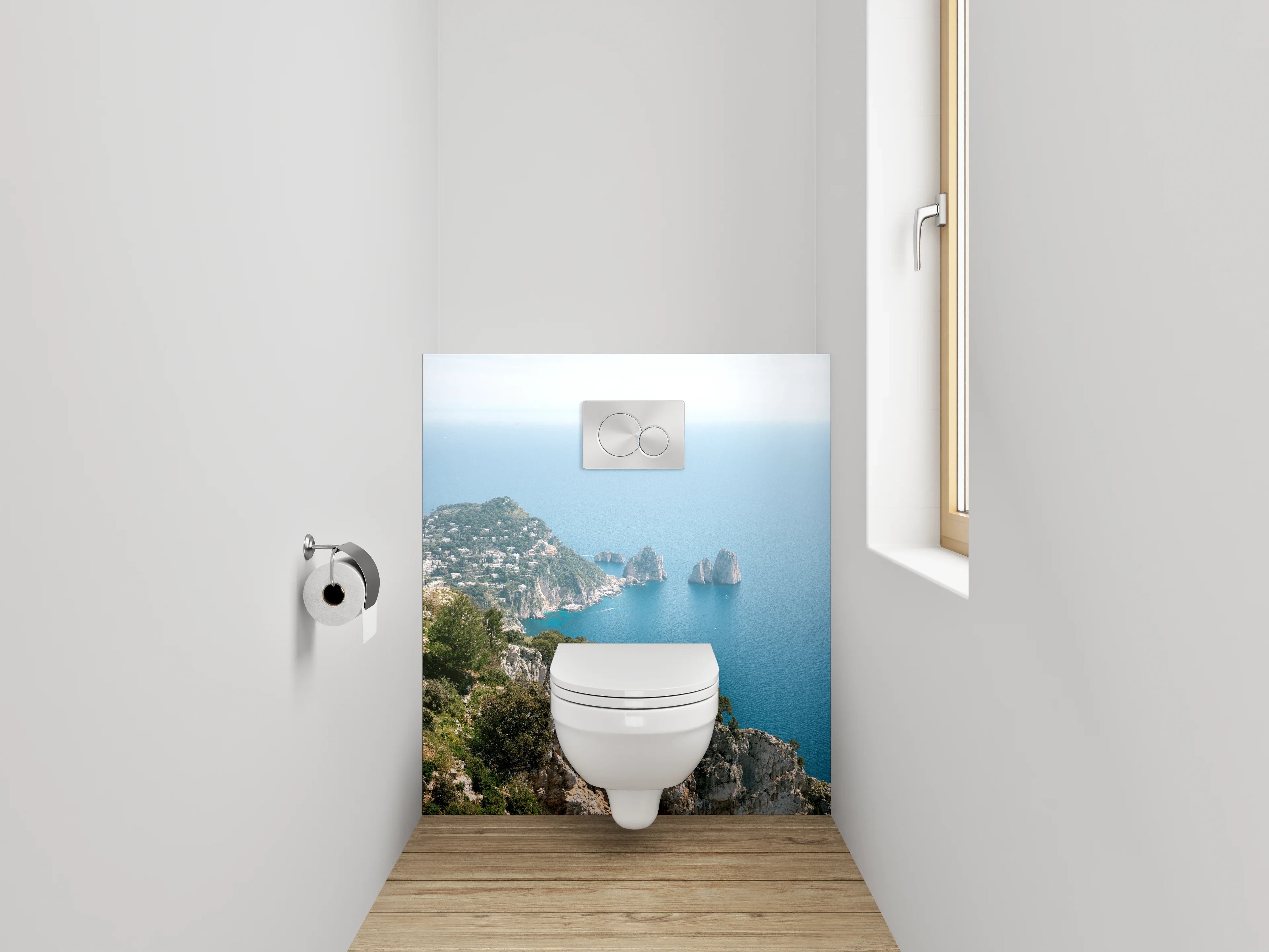 WC-Rückwand - Capri Panorama – Steilküste & Faraglioni