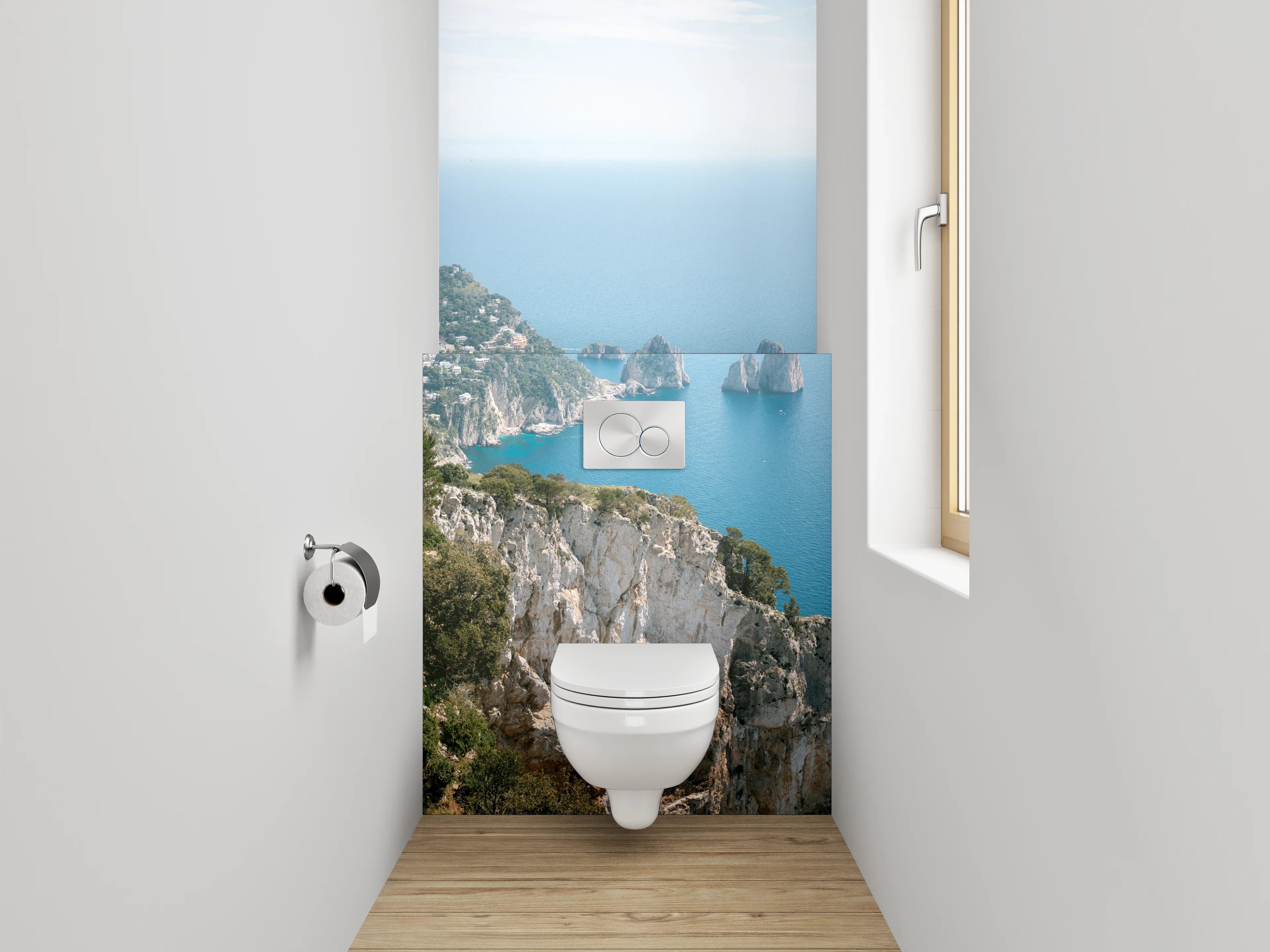 WC-Rückwand - Capri Panorama – Steilküste & Faraglioni