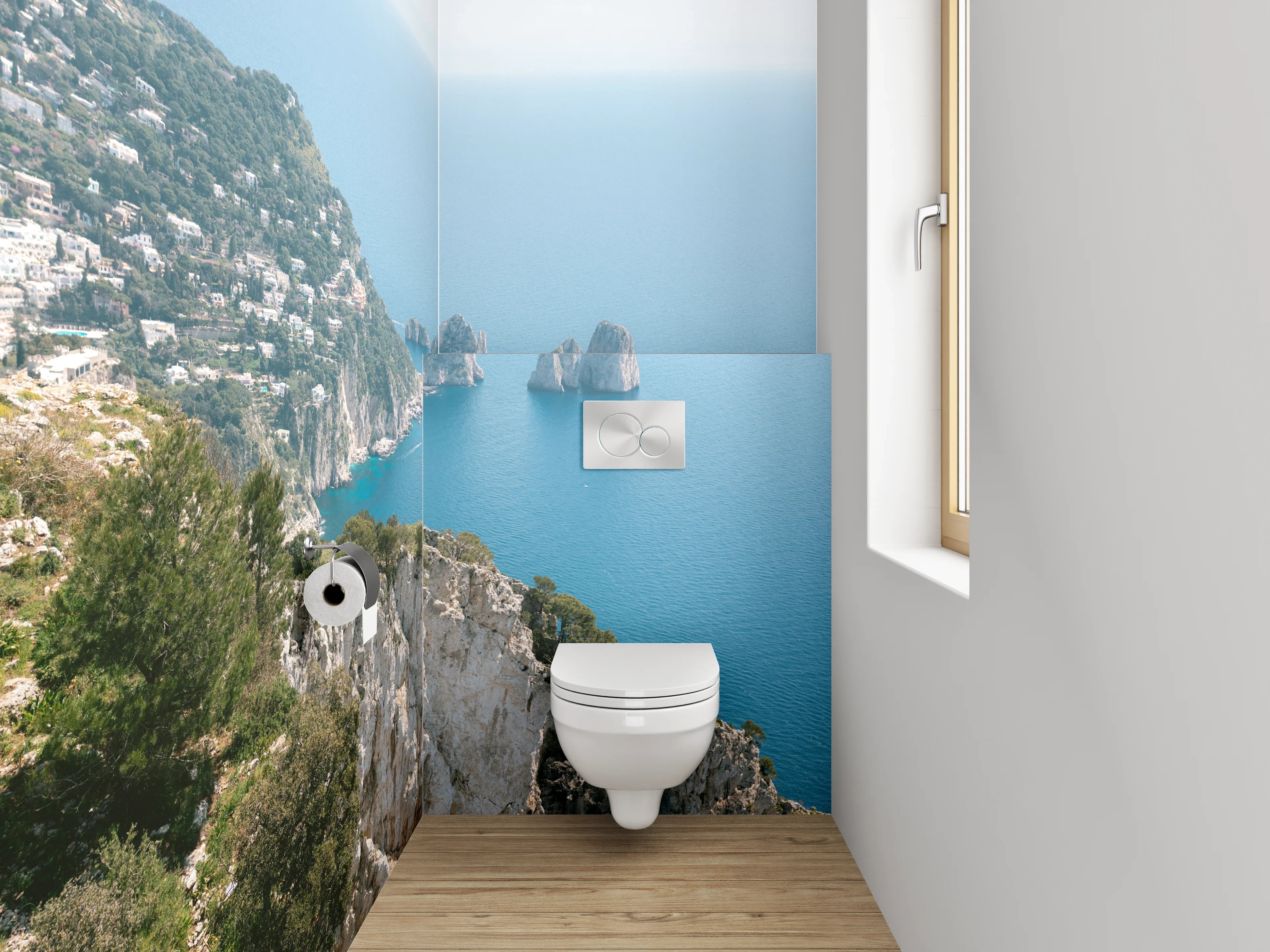 WC-Rückwand - Capri Panorama – Steilküste & Faraglioni