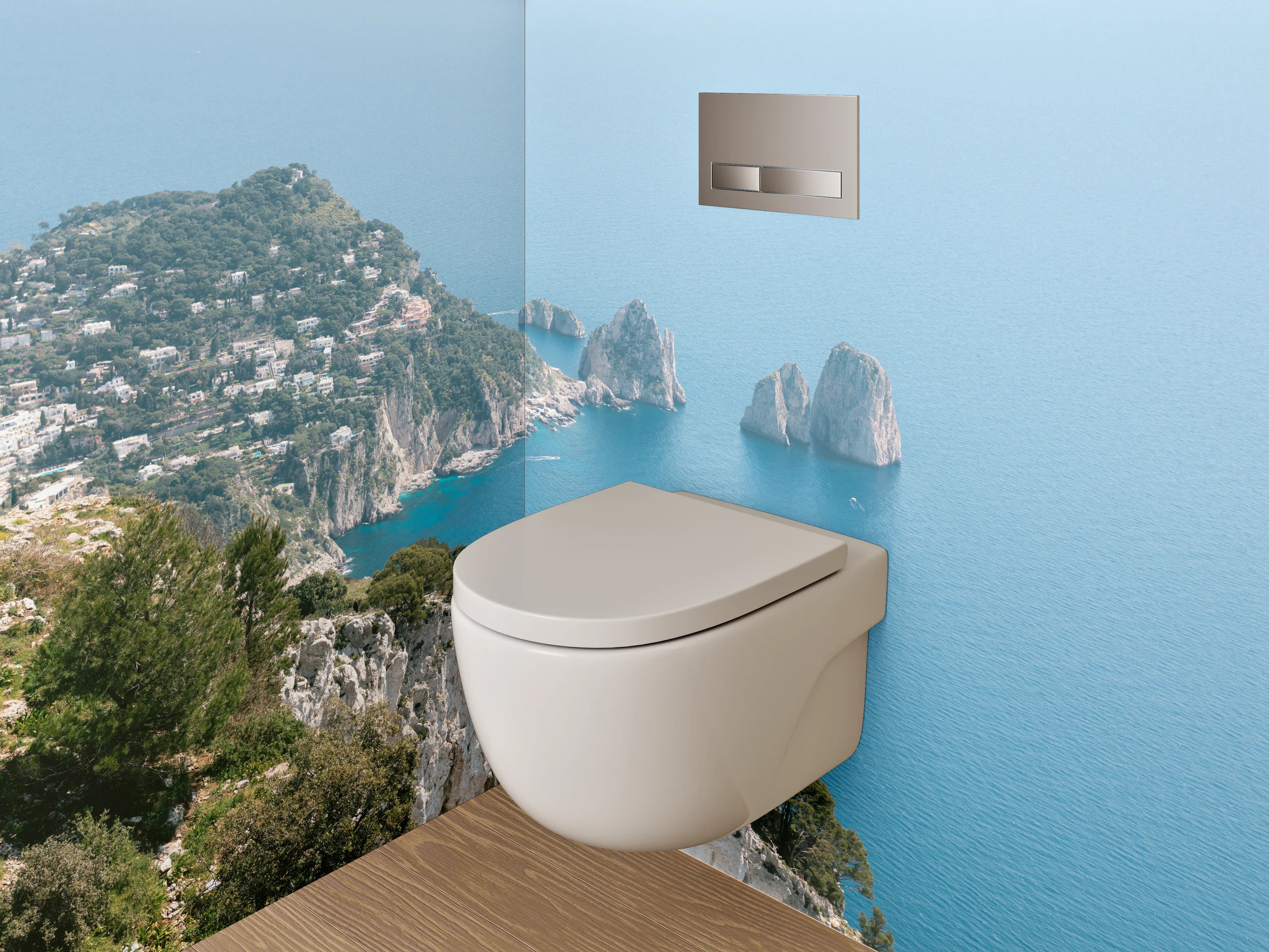 WC-Rückwand - Capri Panorama – Steilküste & Faraglioni