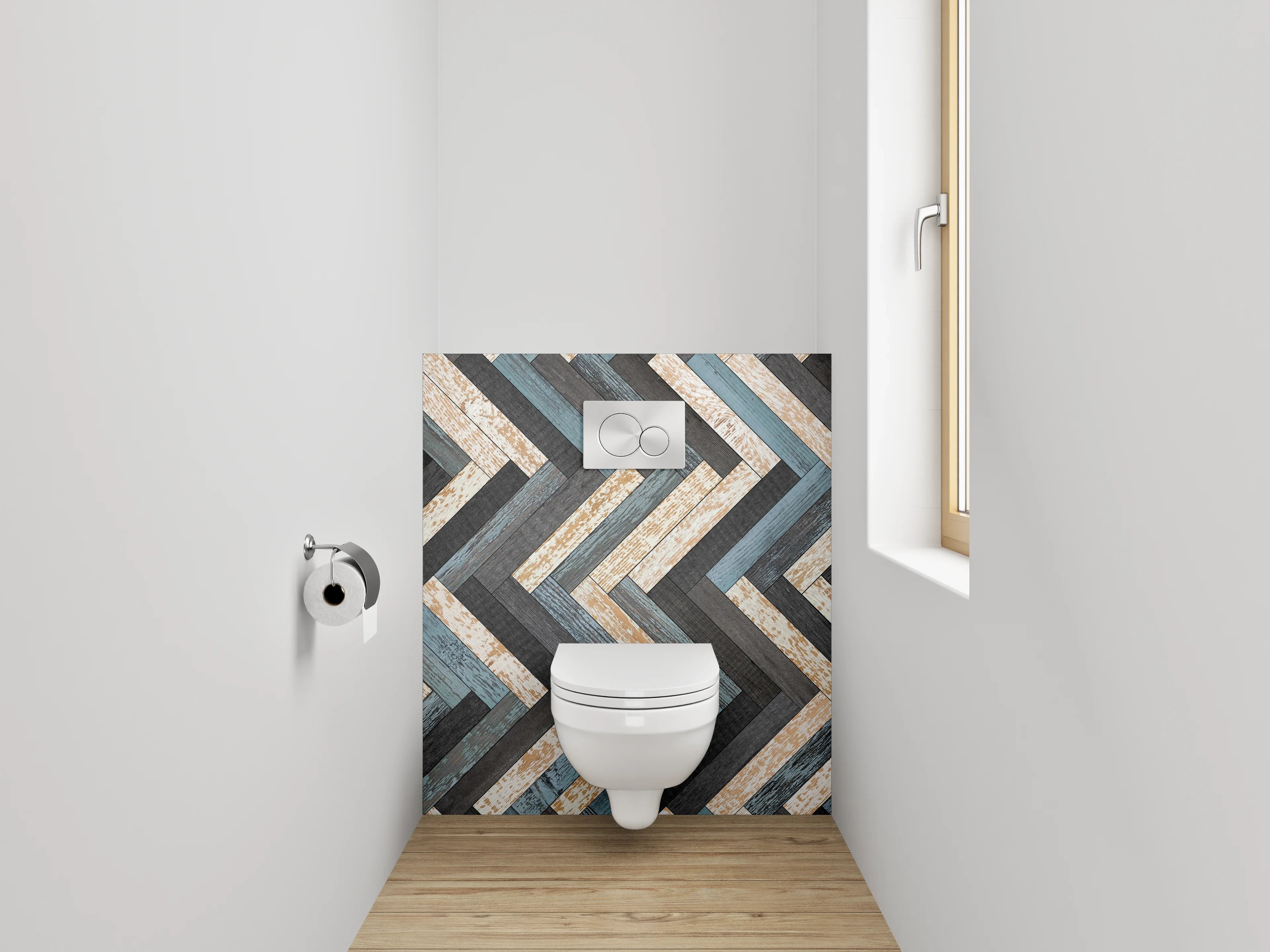 WC-Rückwand - Chevron Mosaik Fliesen Muster