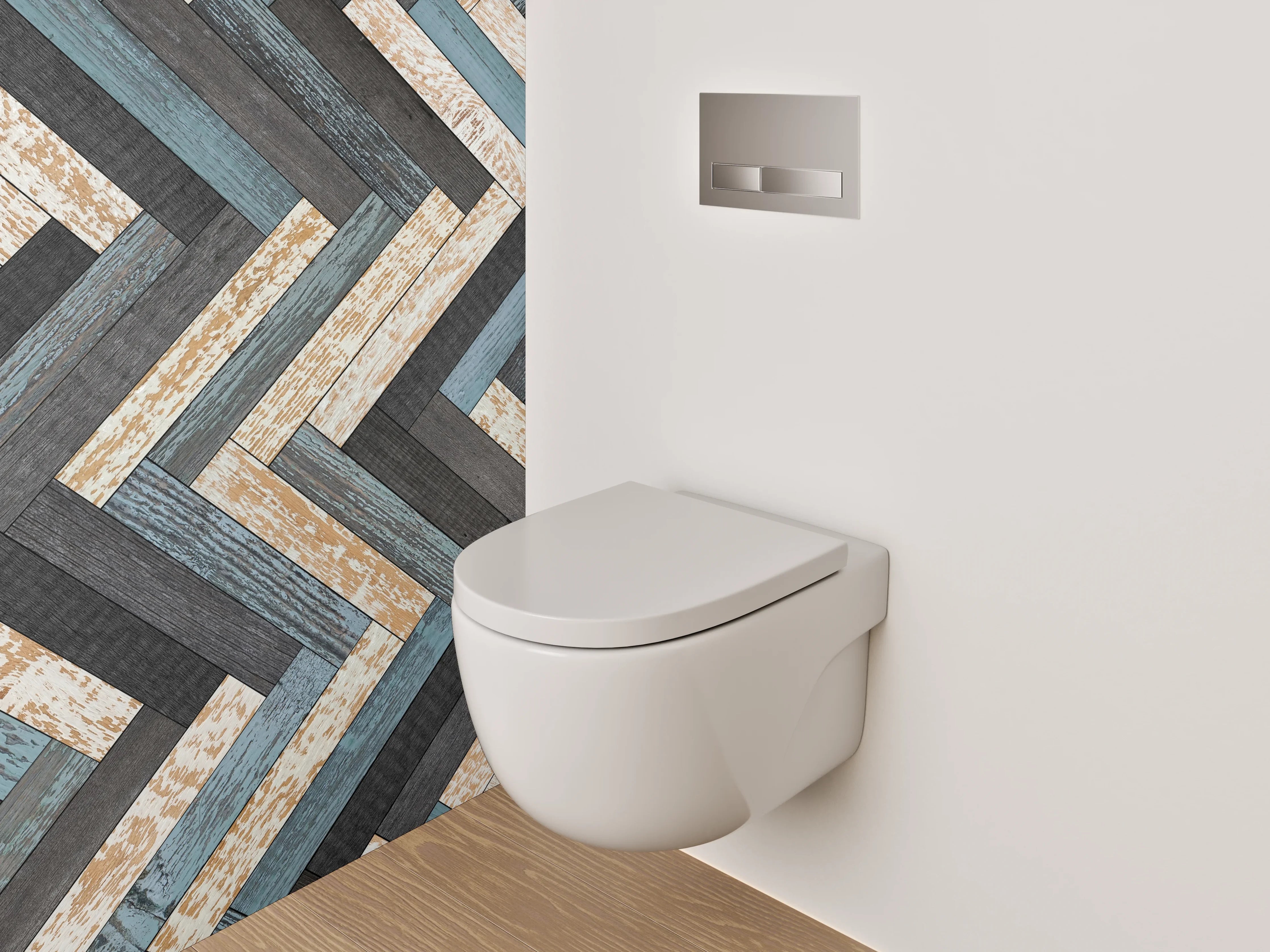 WC-Rückwand - Chevron Mosaik Fliesen Muster