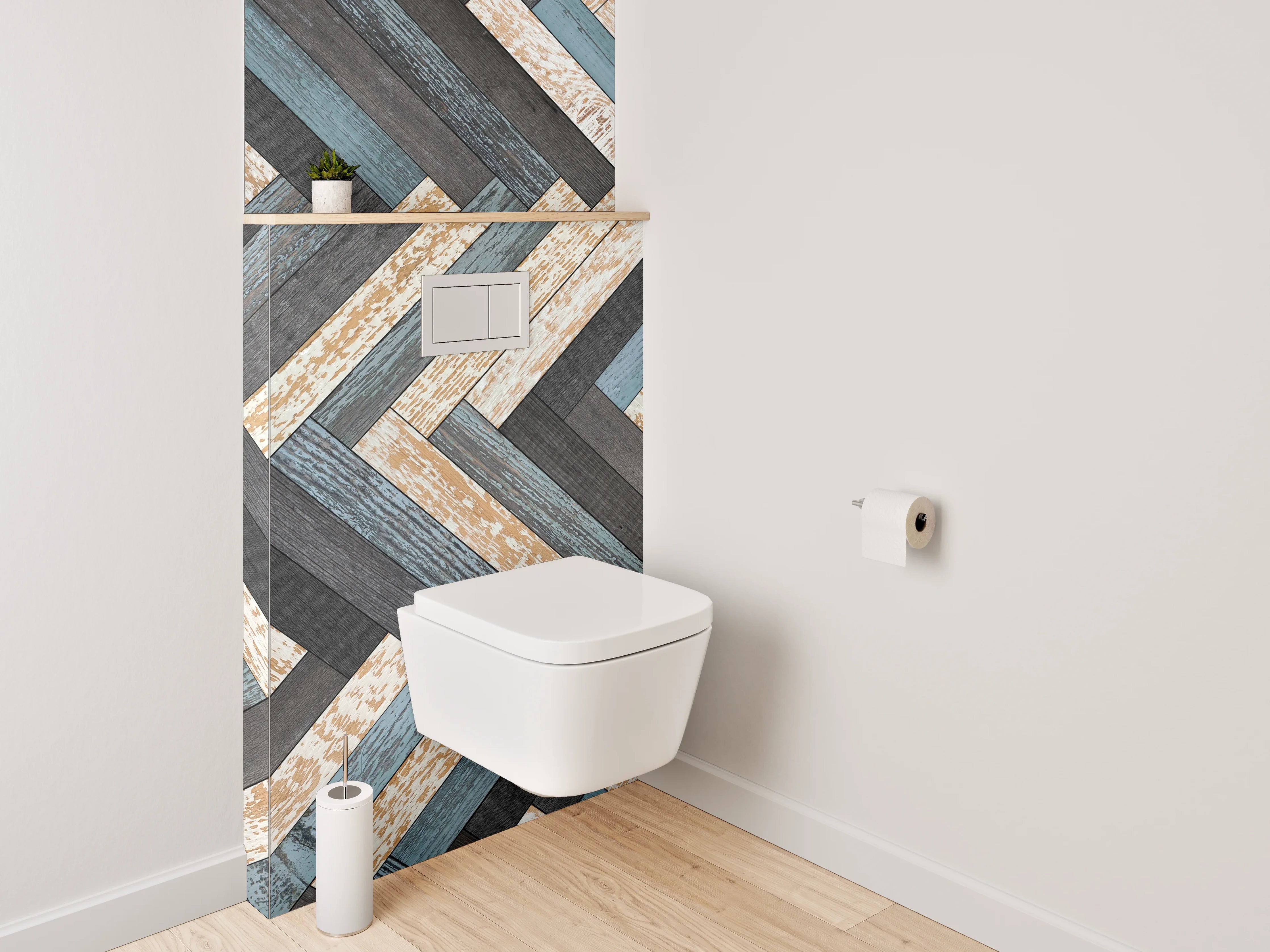 WC-Rückwand - Chevron Mosaik Fliesen Muster