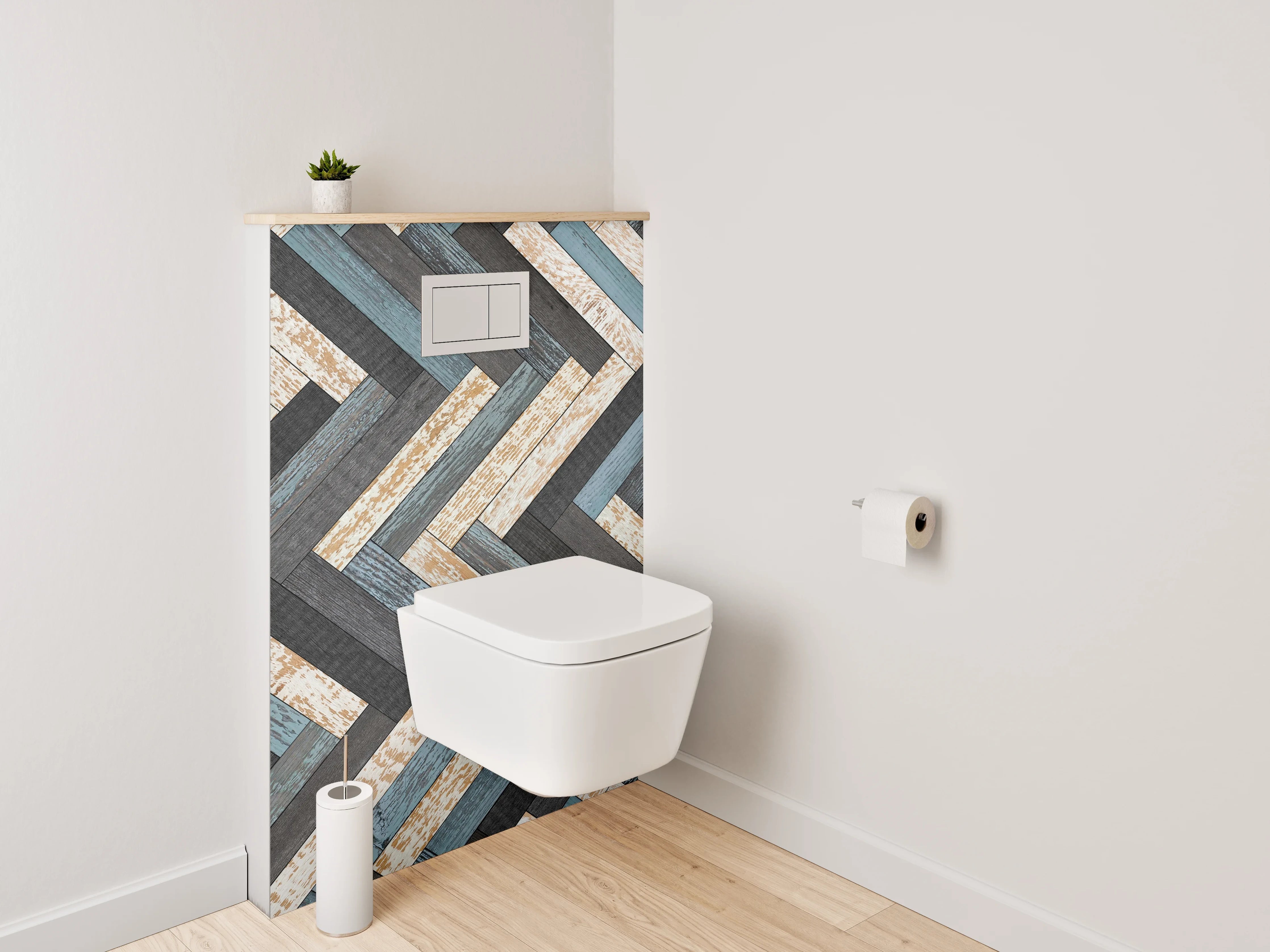 WC-Rückwand - Chevron Mosaik Fliesen Muster