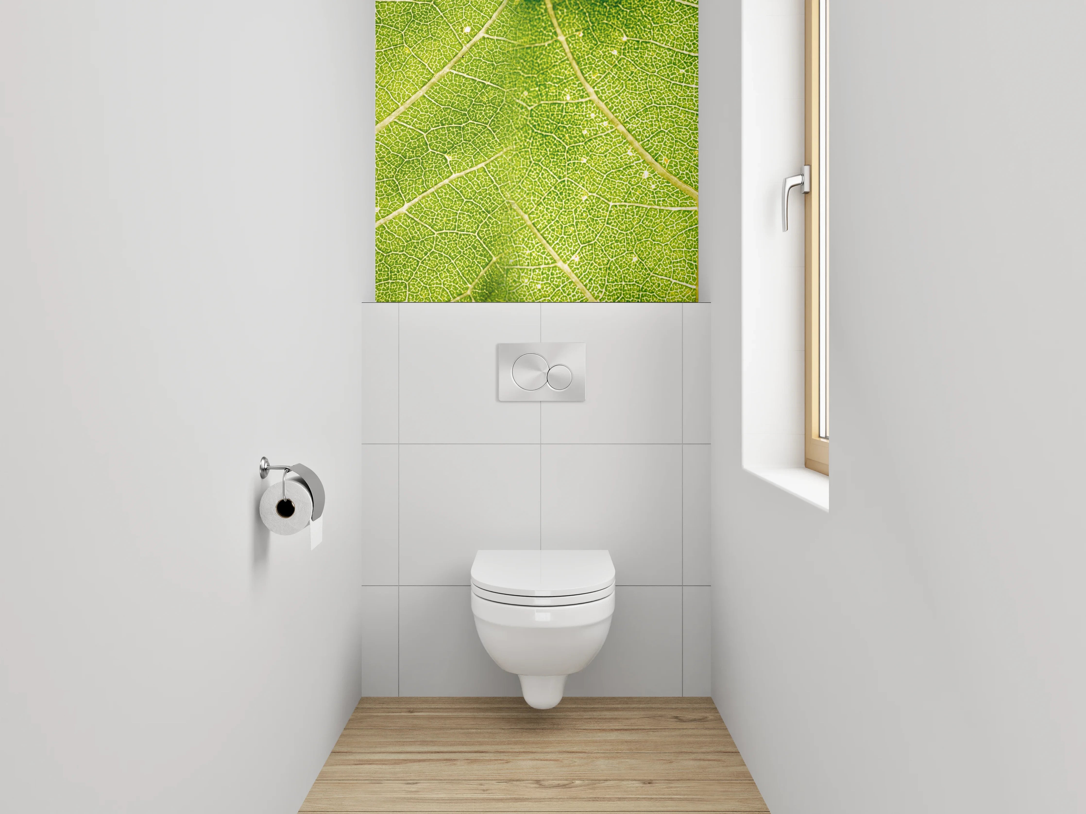 WC-Rückwand - Detailreiche Nahaufnahme eines Blattes