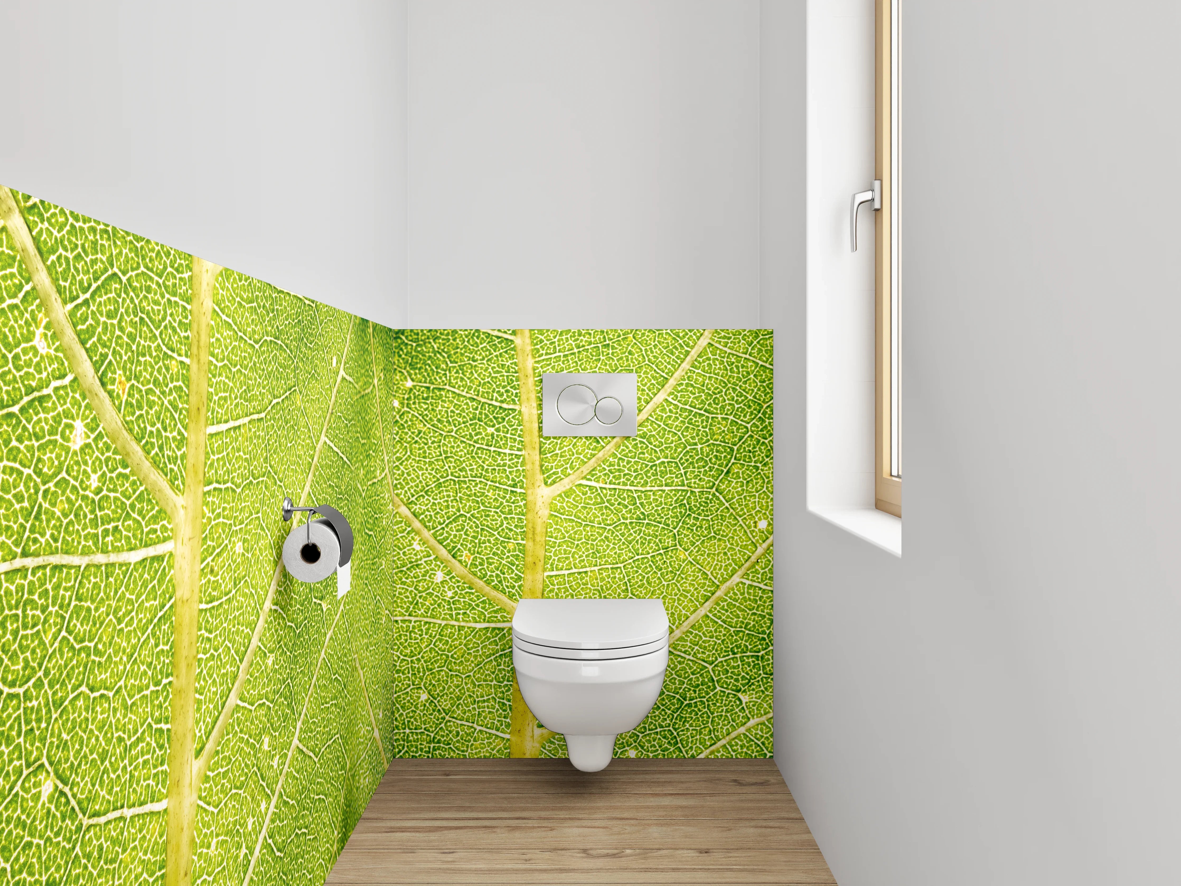 WC-Rückwand - Detailreiche Nahaufnahme eines Blattes