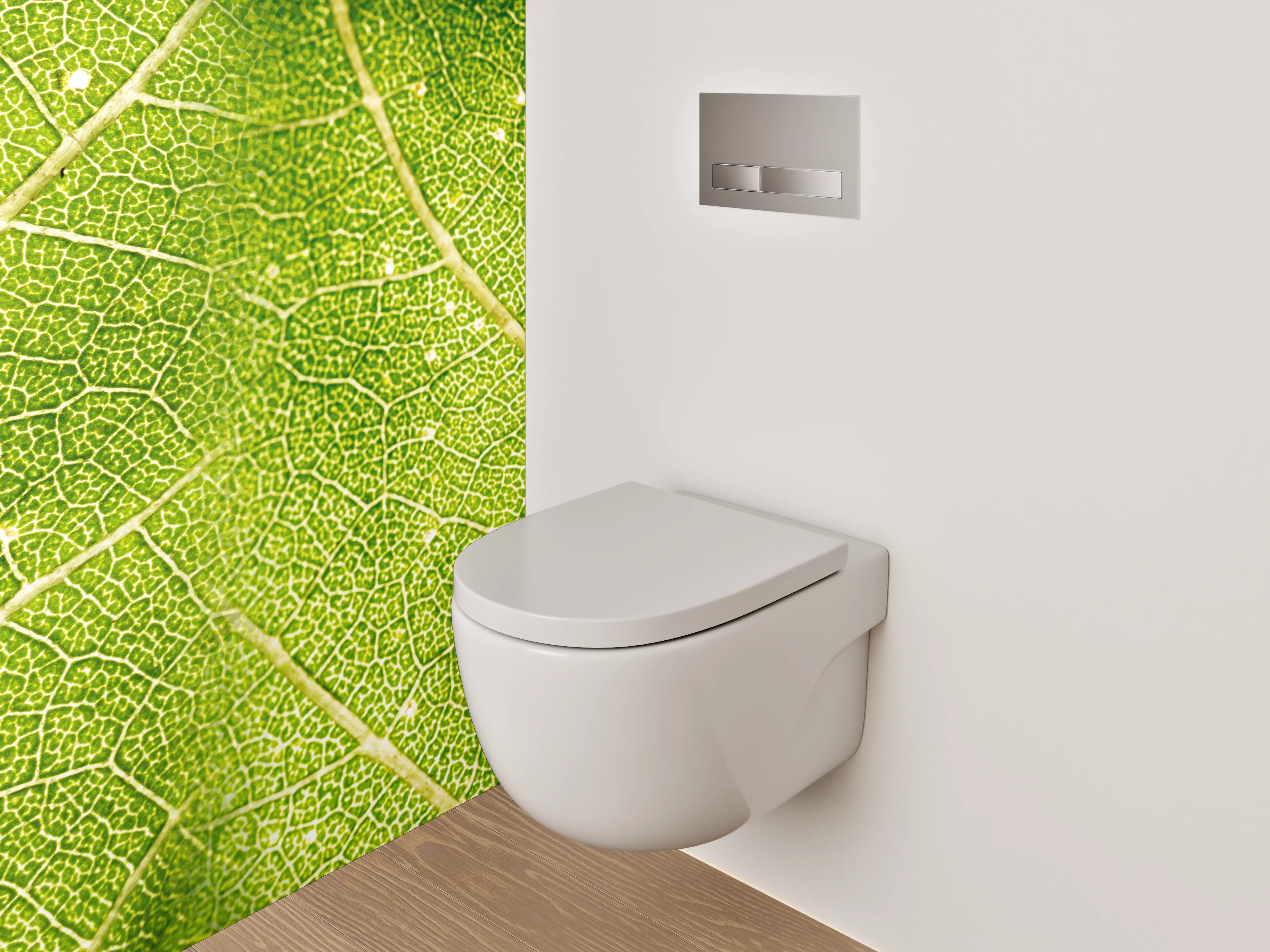 WC-Rückwand - Detailreiche Nahaufnahme eines Blattes