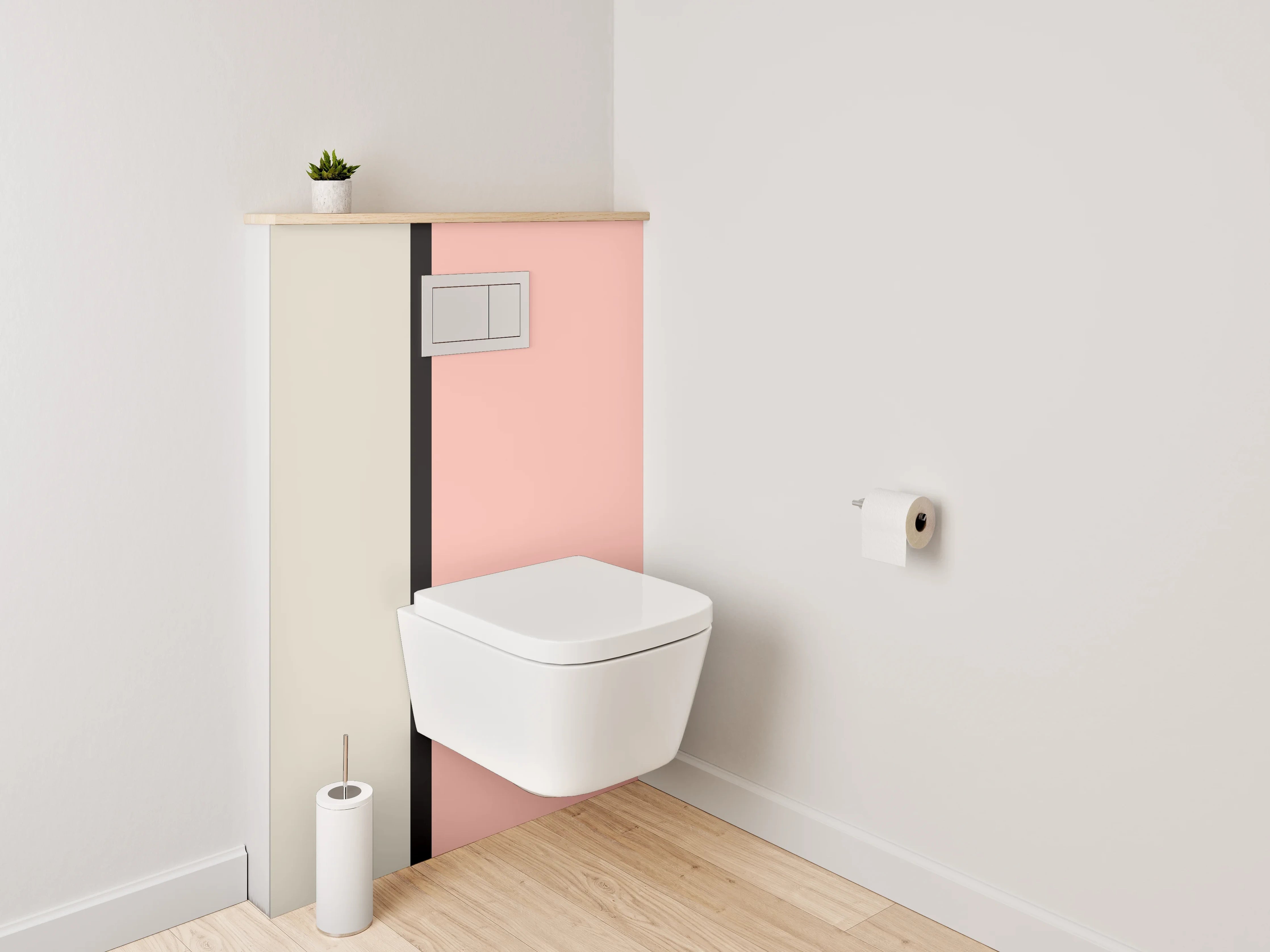 WC-Rückwand - Dezenter Beige-Pink Farbverlauf