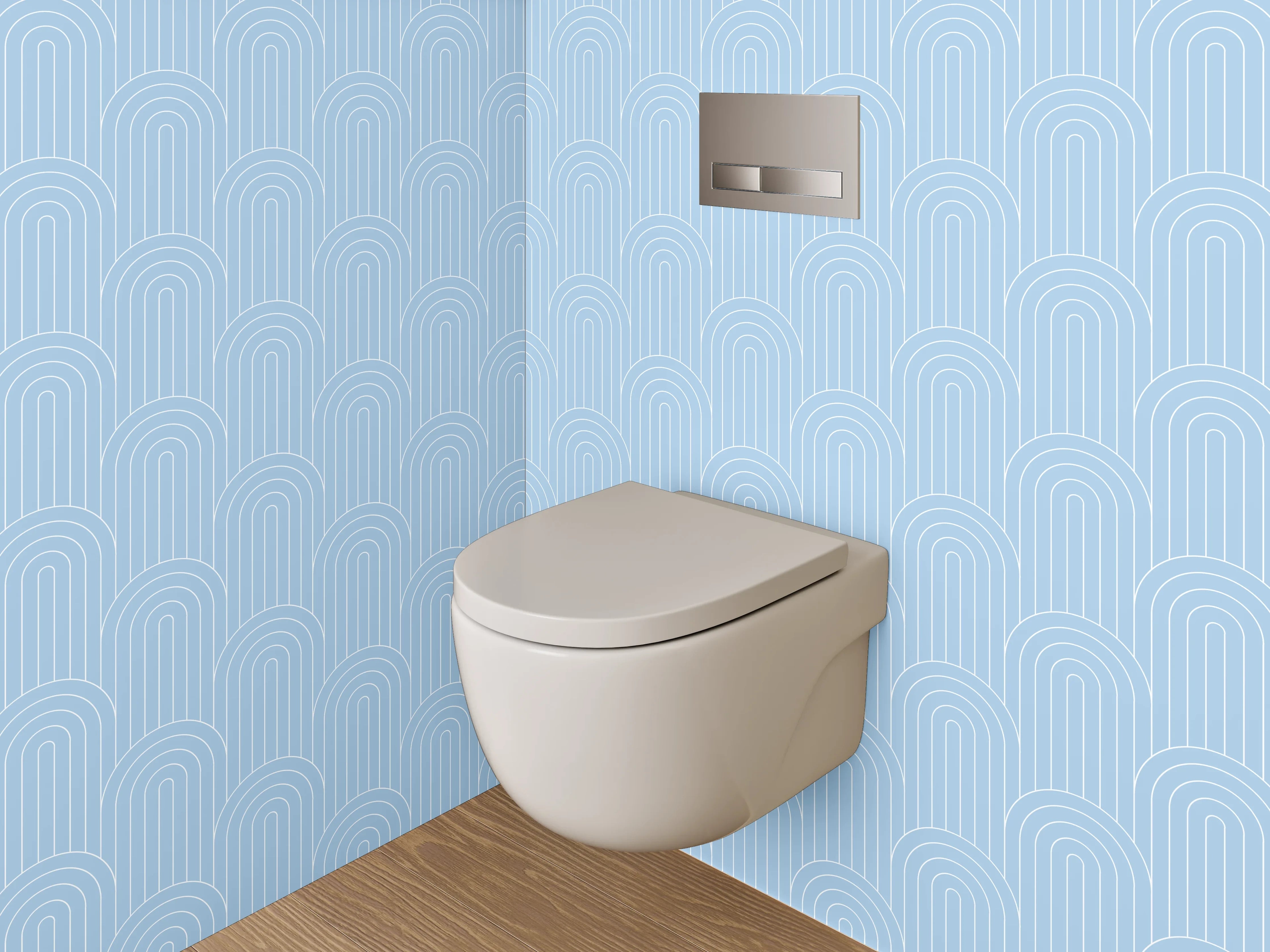 WC-Rückwand - Dezentes Wellenmuster Hellblau