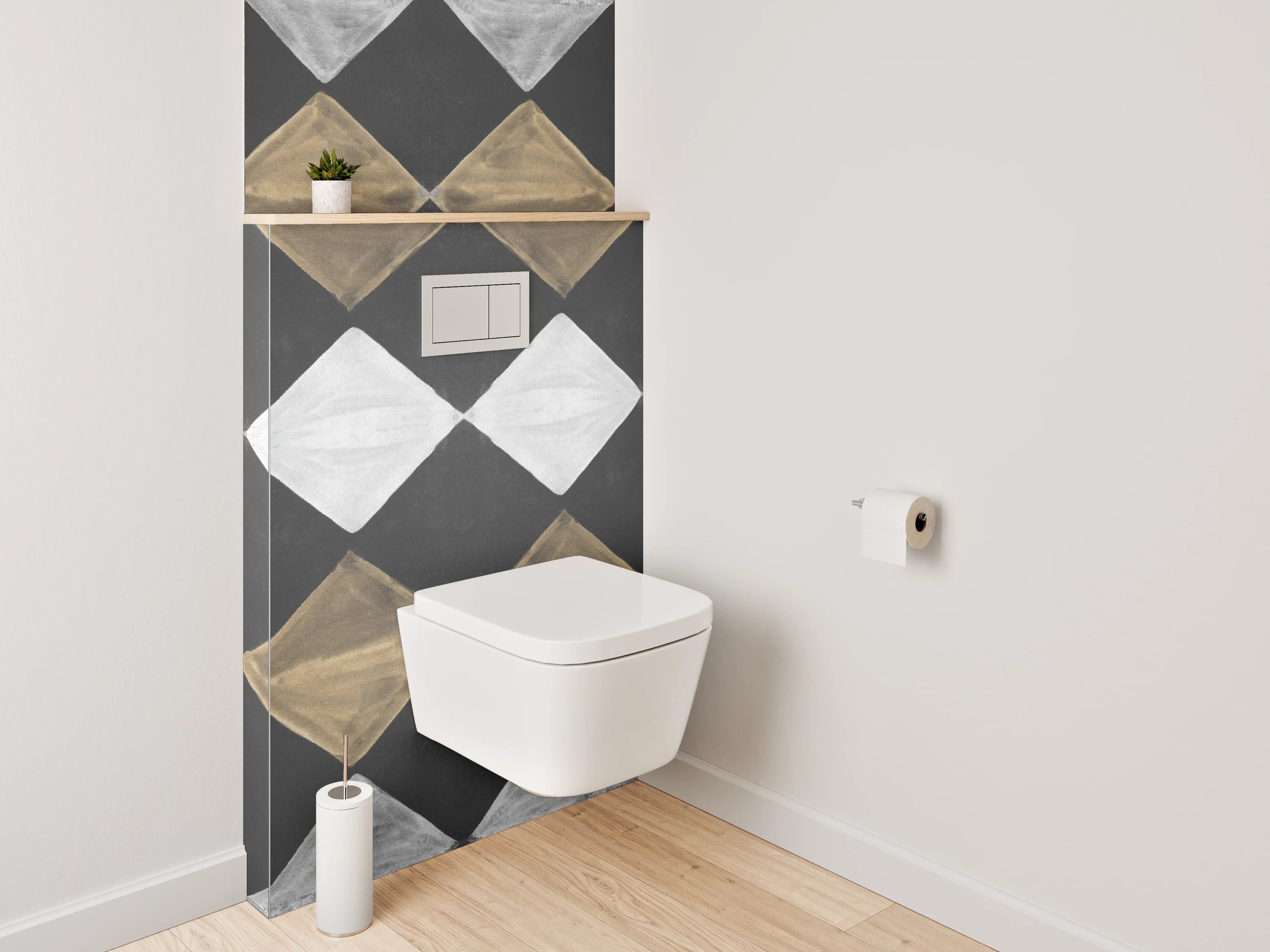 WC-Rückwand - Diamant-Muster in Marmor-Optik
