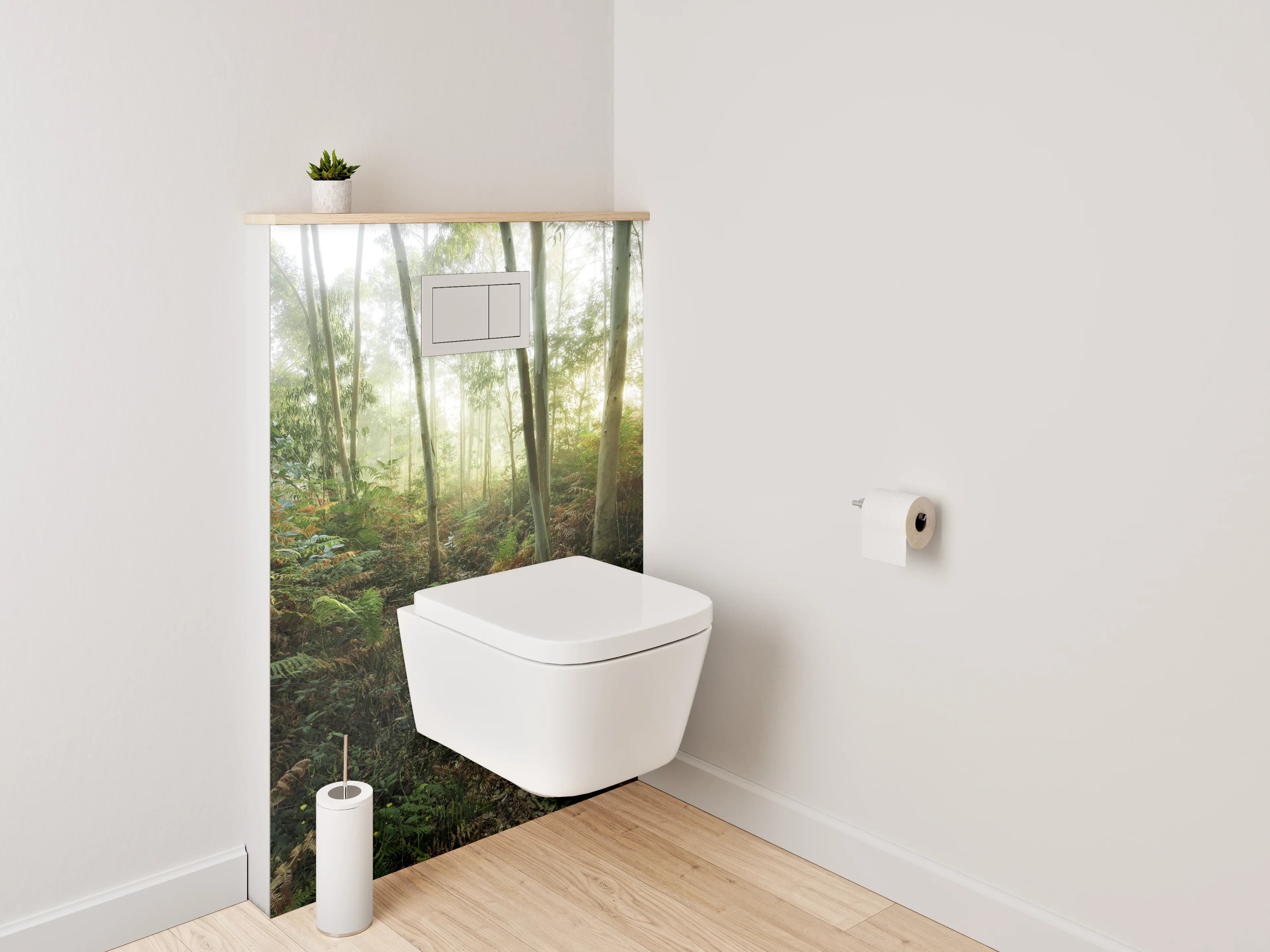 WC-Rückwand - Dichter Wald im Sonnenlicht
